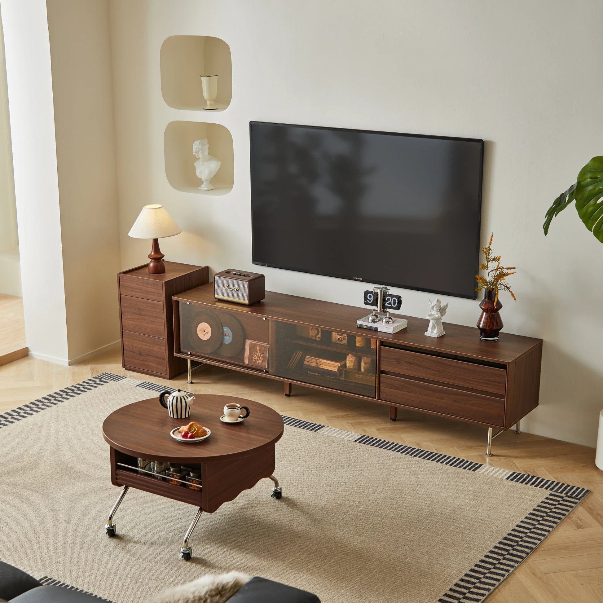 Linspire Ursula Entertainment Unit with Sliding Glass Doors, 180cm