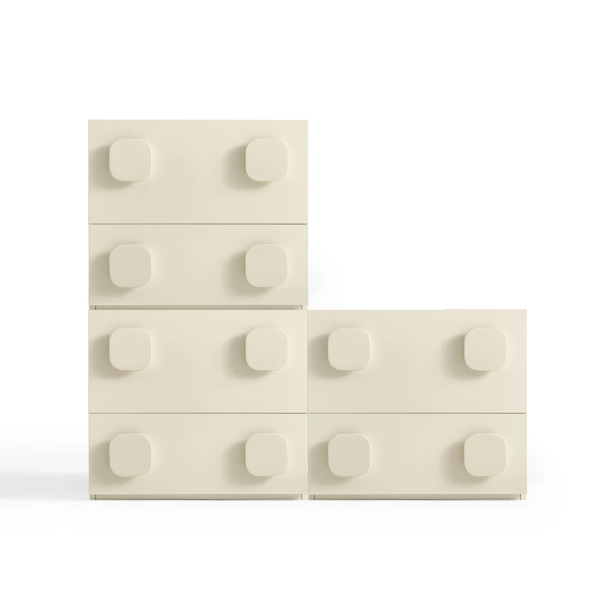 Linspire Mosaic Set of 3 Modular Storage Cabinets, Off-White