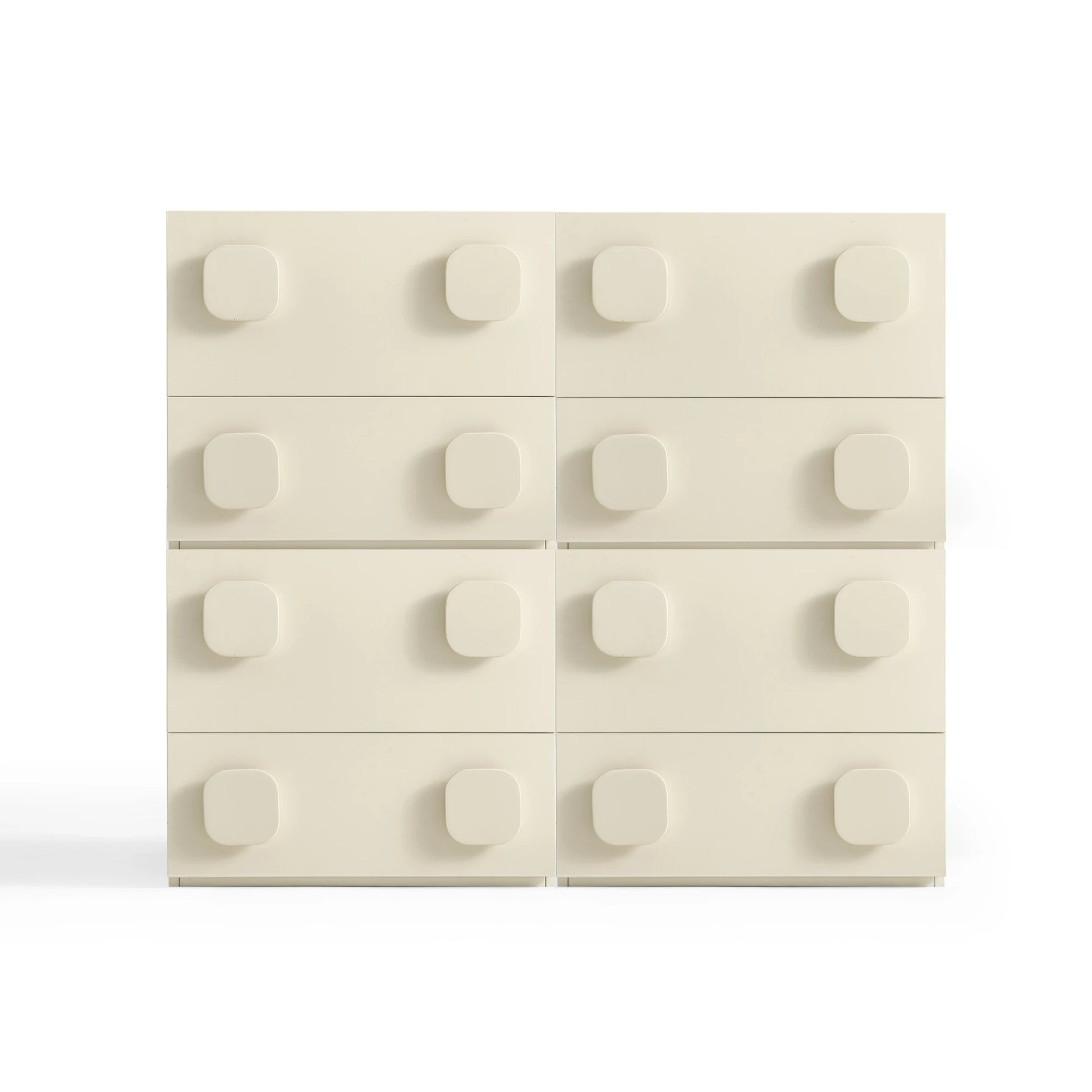 Linspire Mosaic Set of 4 Modular Storage Cabinets, Off-White