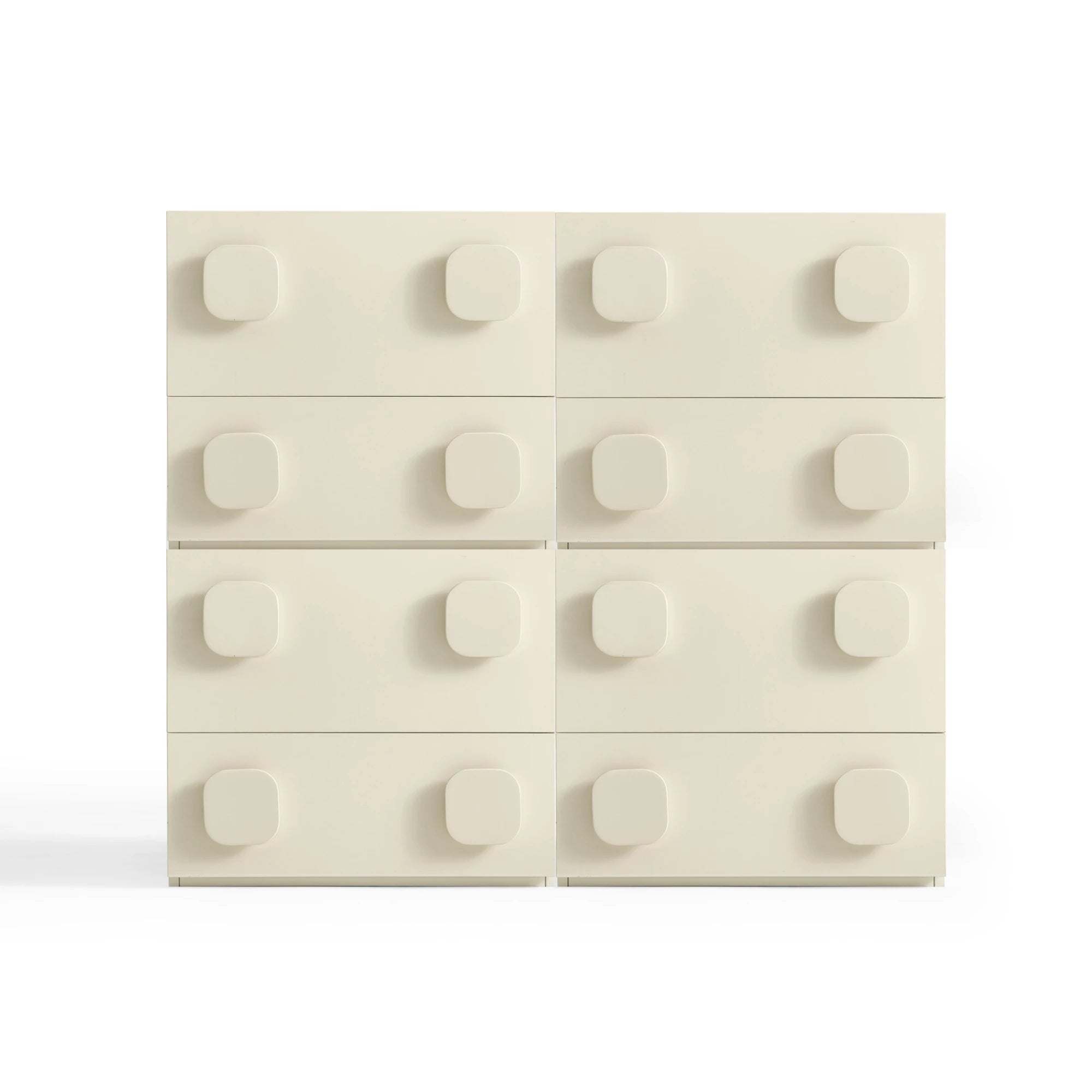Linspire Mosaic Set of 4 Modular Storage Cabinets, Off-White