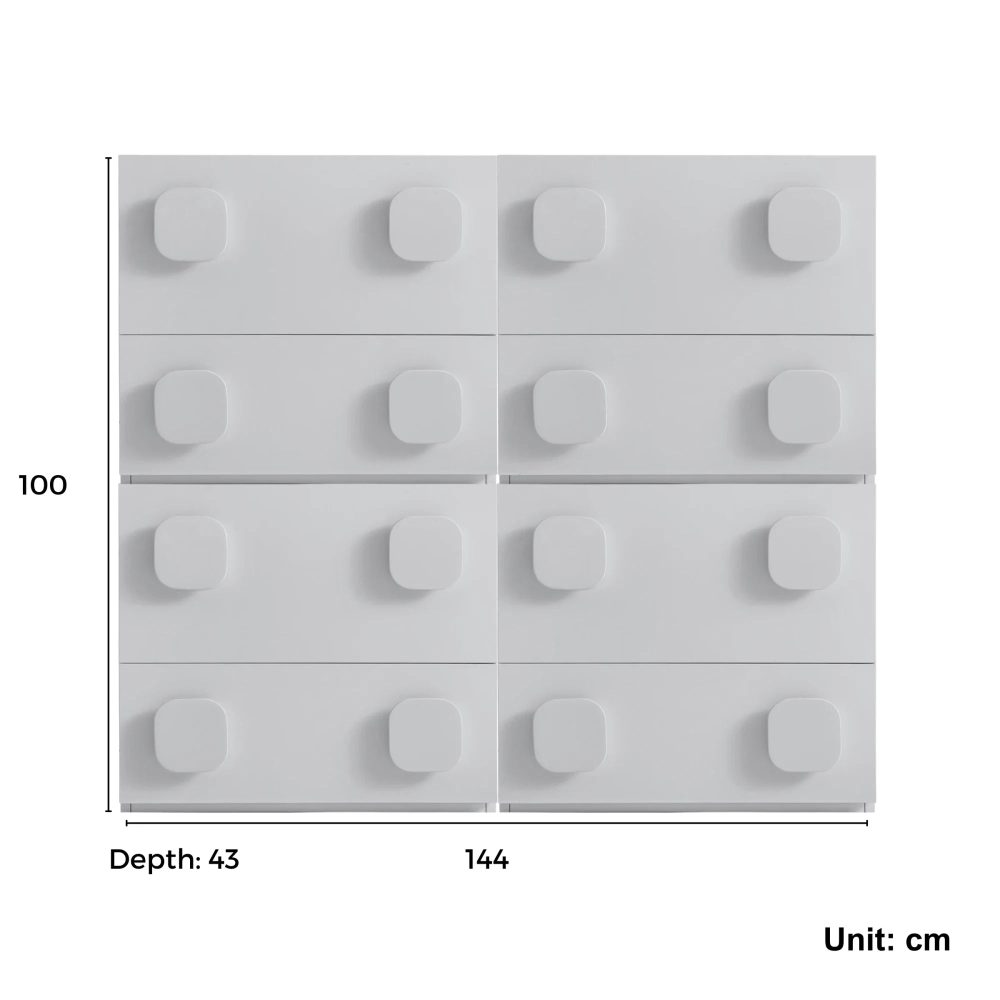 Linspire Mosaic Set of 4 Modular Storage Cabinets, Off-White