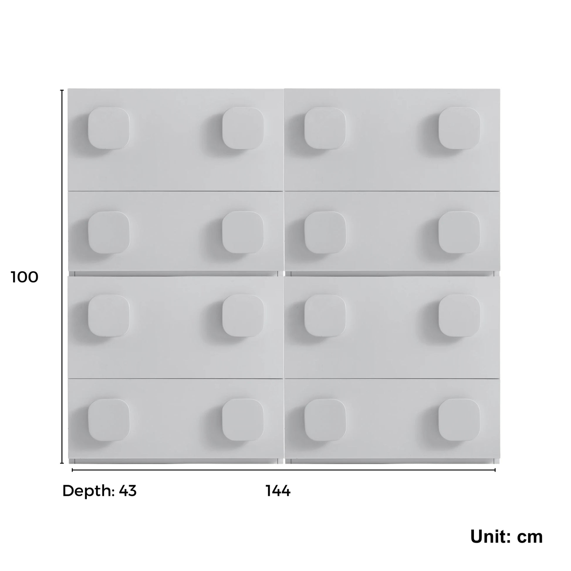 Linspire Mosaic Set of 4 Modular Storage Cabinets, Off-White