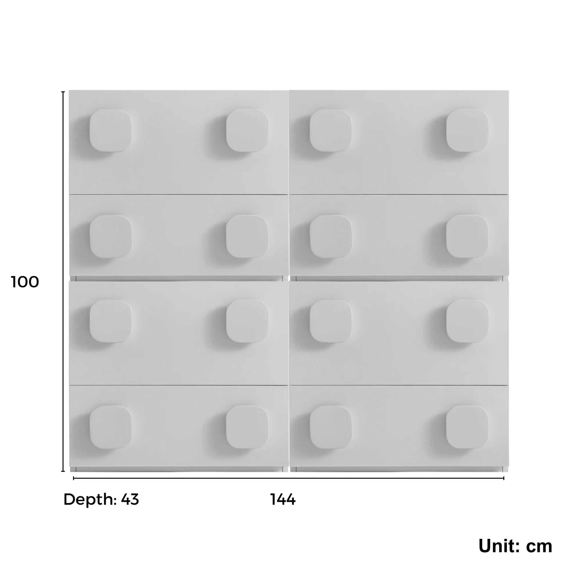 Linspire Mosaic Set of 4 Modular Storage Cabinets, Off-White