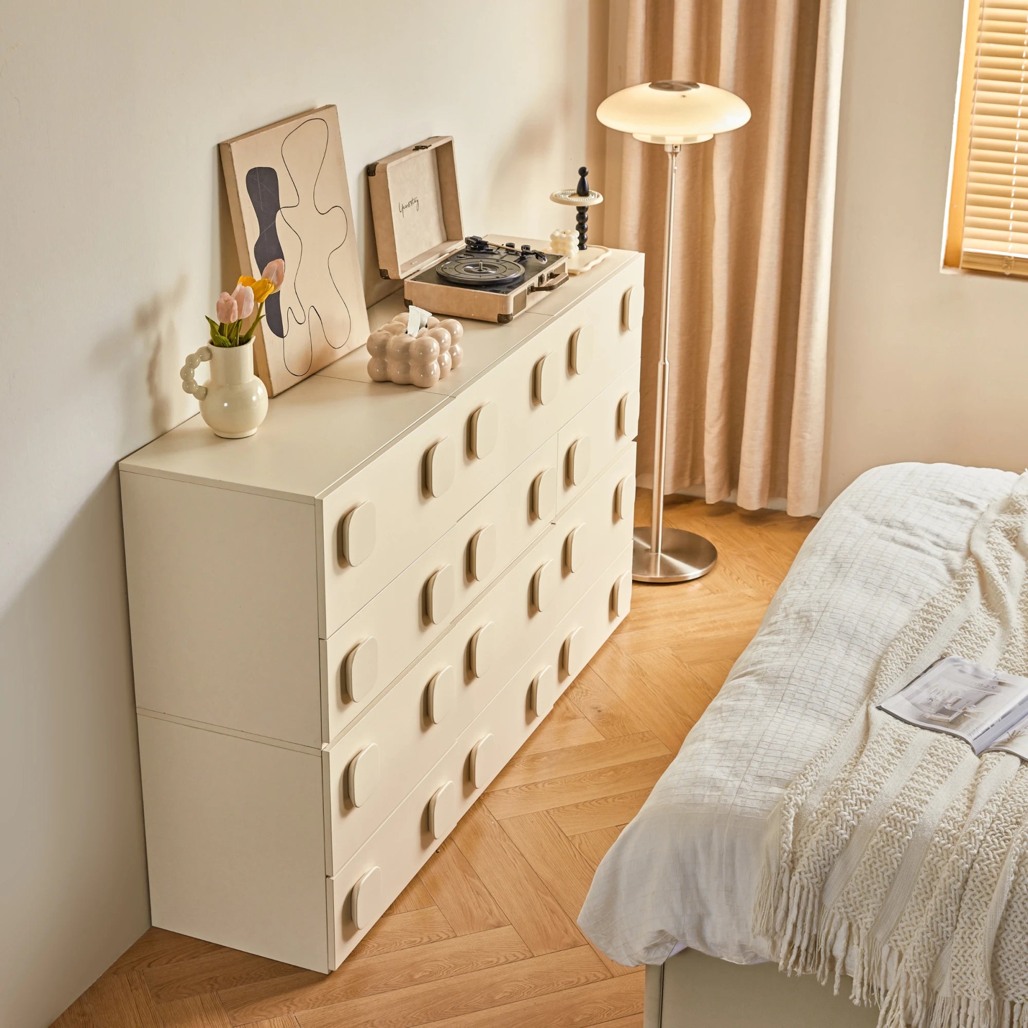 Linspire Mosaic Set of 6 Modular Storage Cabinets, Off-White