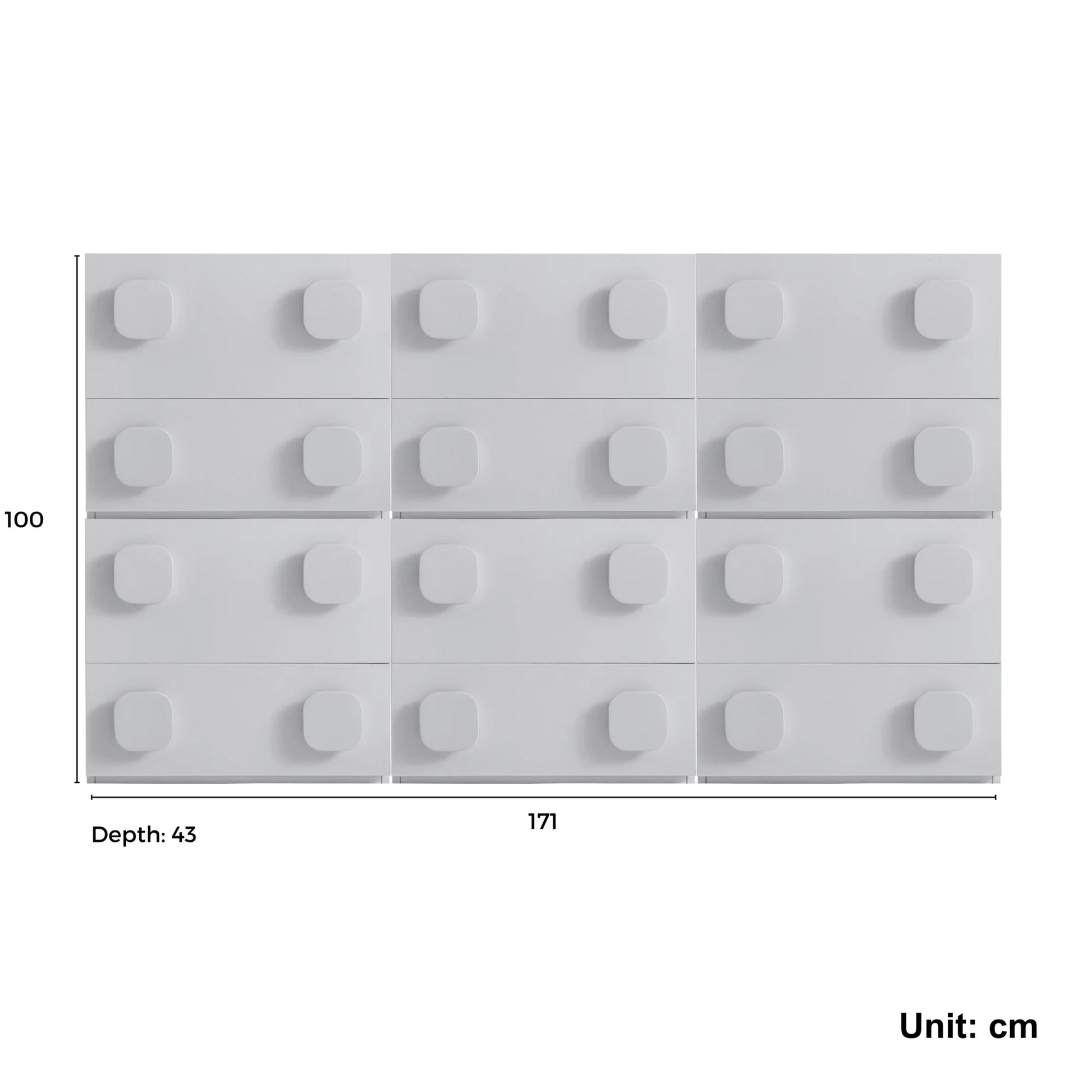 Linspire Mosaic Set of 6 Modular Storage Cabinets, Off-White