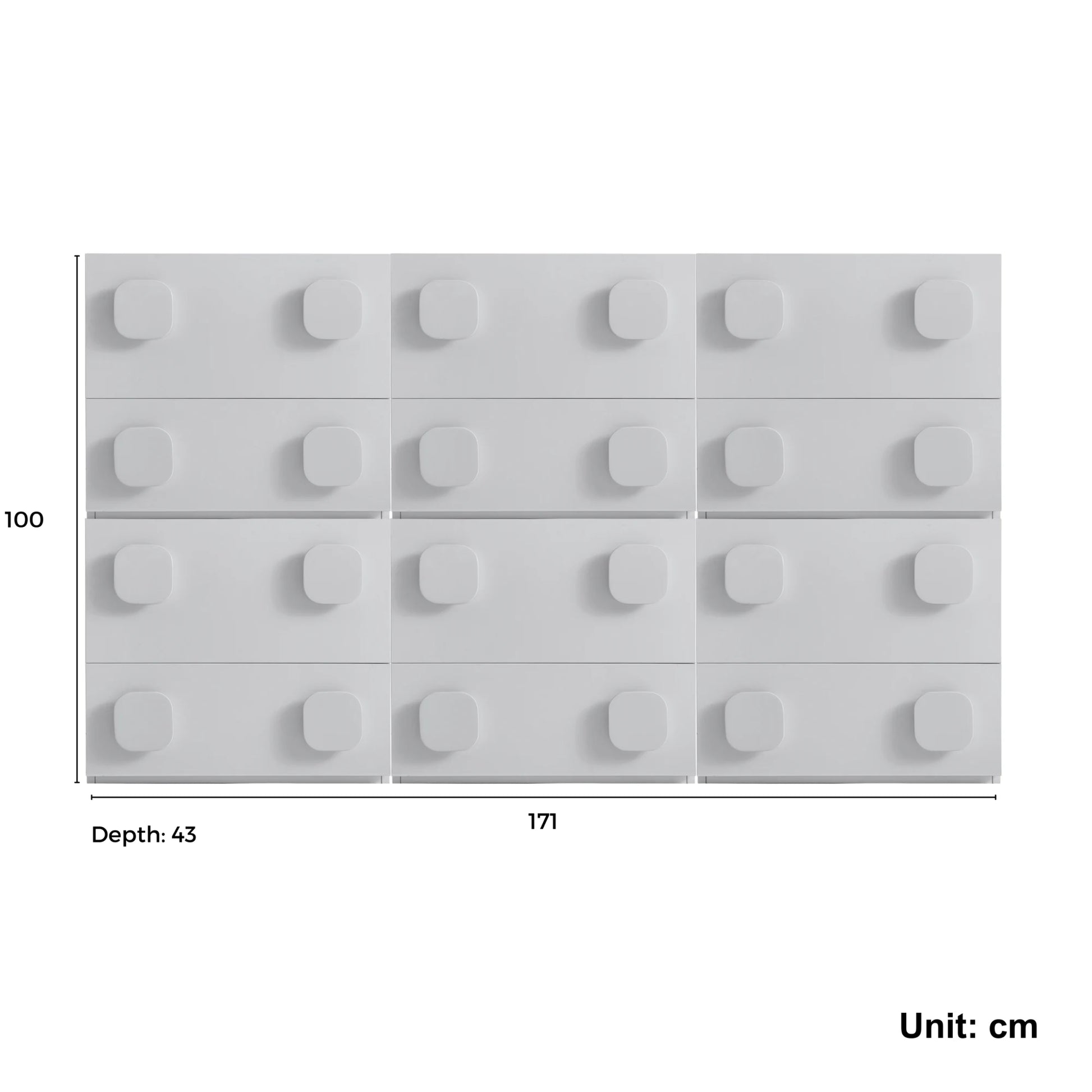 Linspire Mosaic Set of 6 Modular Storage Cabinets, Off-White