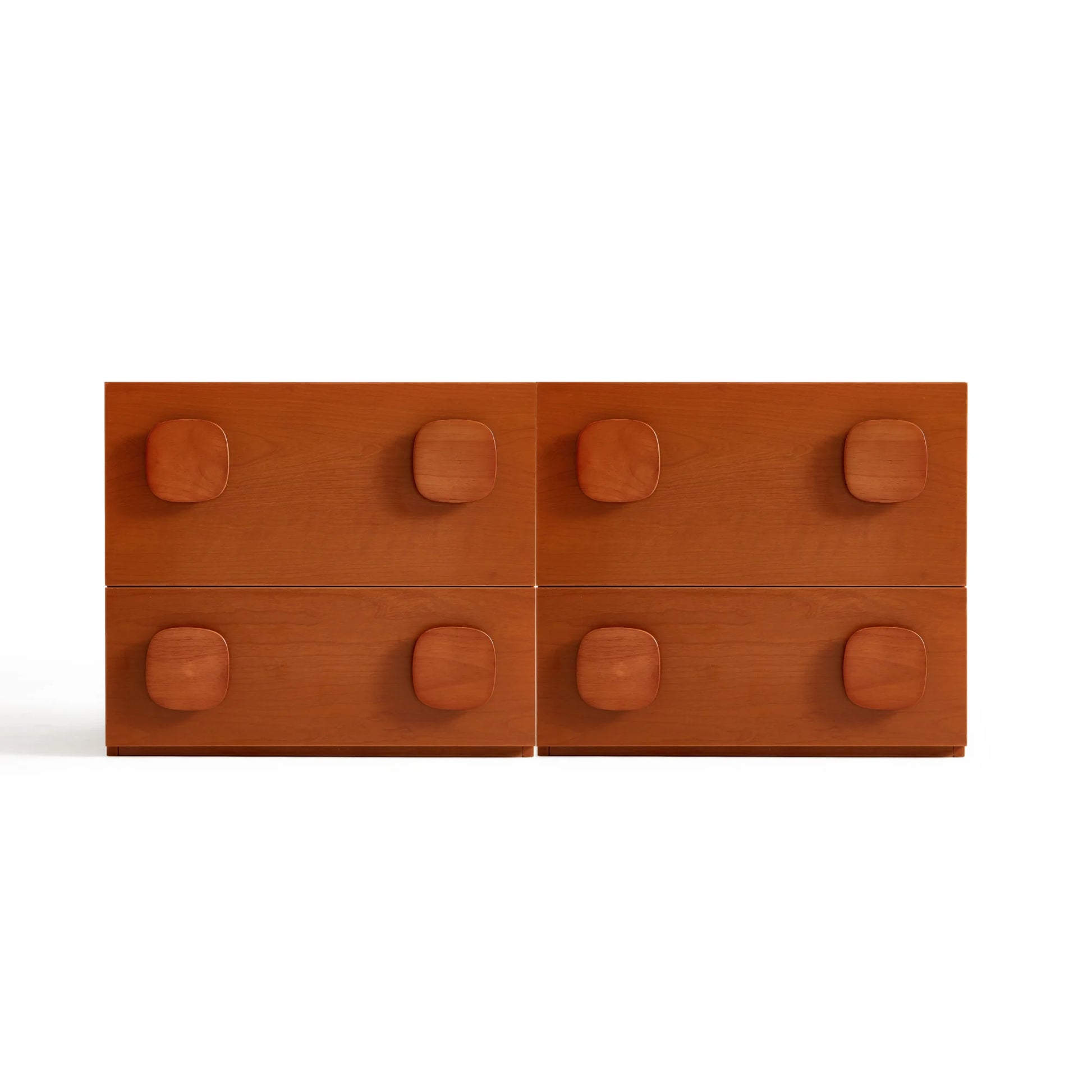 Linspire Mosaic Set of 2 Modular Storage Cabinets, Natural Wood