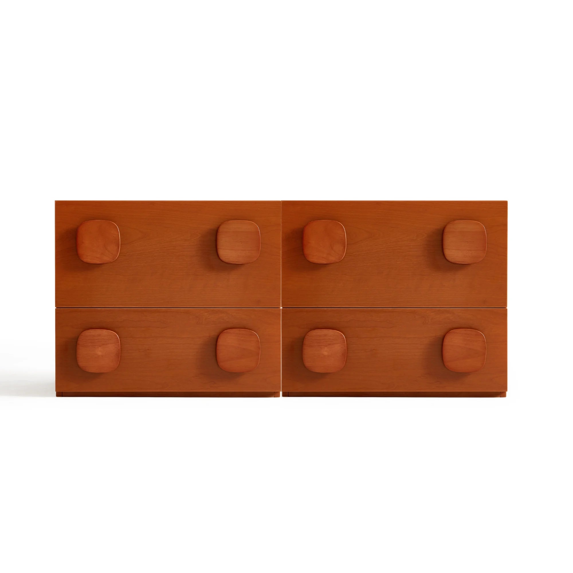 Linspire Mosaic Set of 2 Modular Storage Cabinets, Natural Wood
