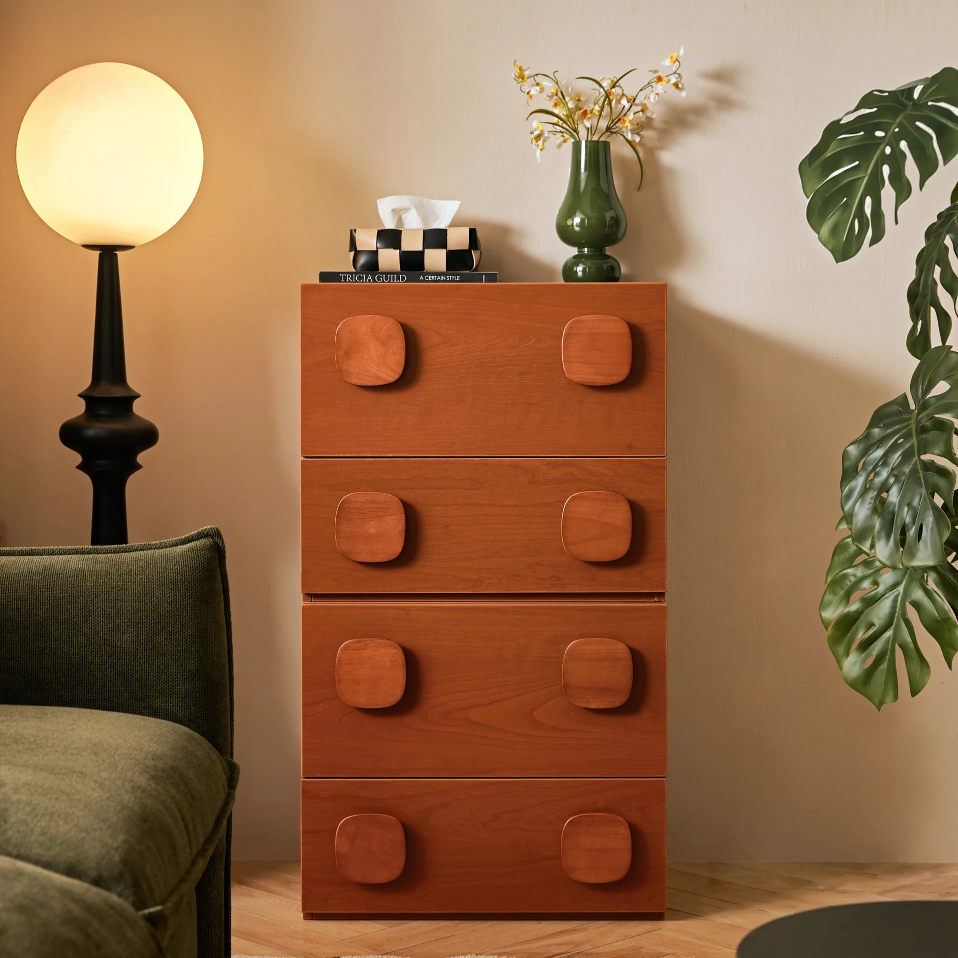 Linspire Mosaic Set of 2 Modular Storage Cabinets, Natural Wood