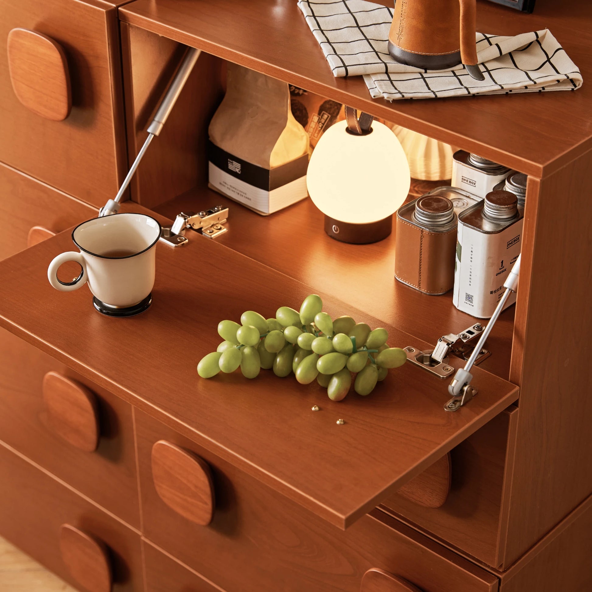 Linspire Mosaic Set of 2 Modular Storage Cabinets, Natural Wood