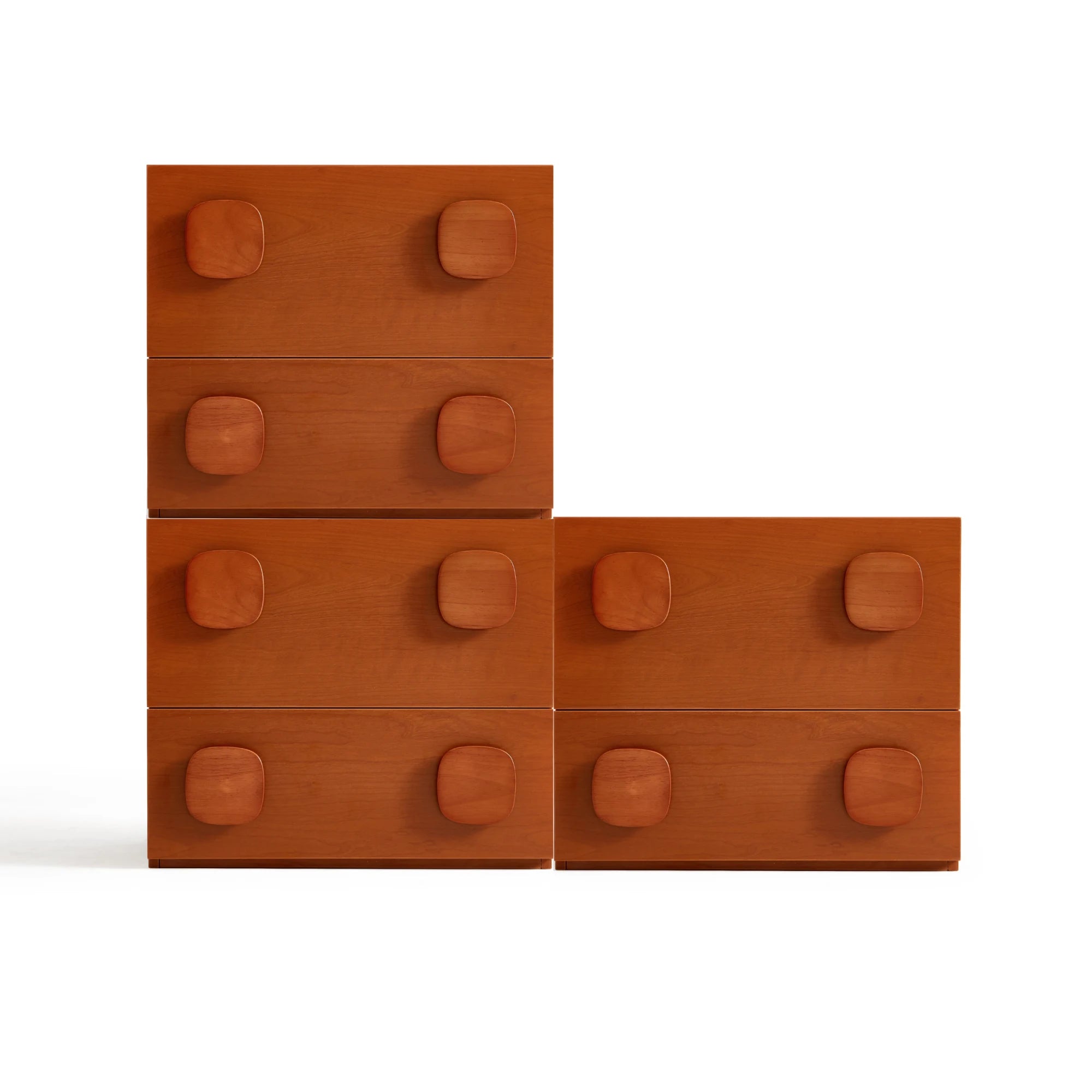 Linspire Mosaic Set of 3 Modular Storage Cabinets, Natural Wood