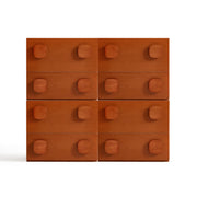 Linspire Mosaic Set of 4 Modular Storage Cabinets, Natural Wood