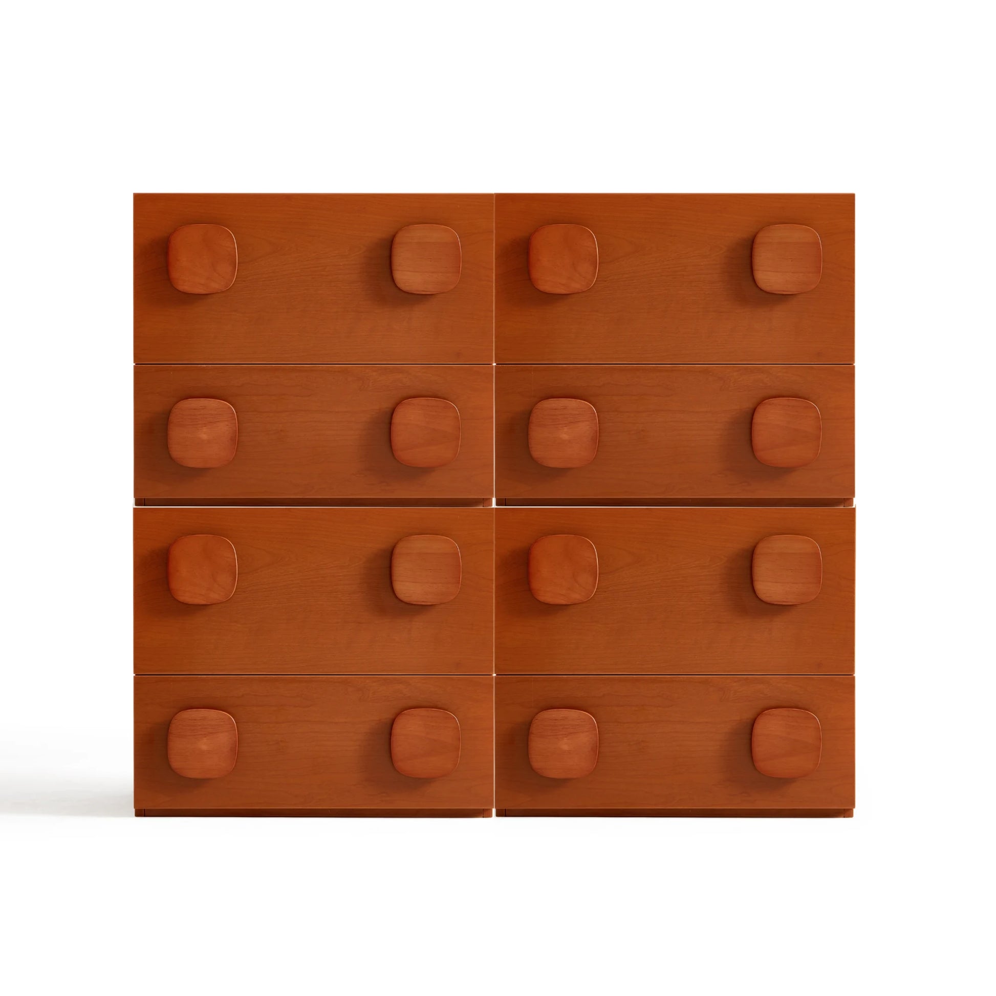 Linspire Mosaic Set of 4 Modular Storage Cabinets, Natural Wood