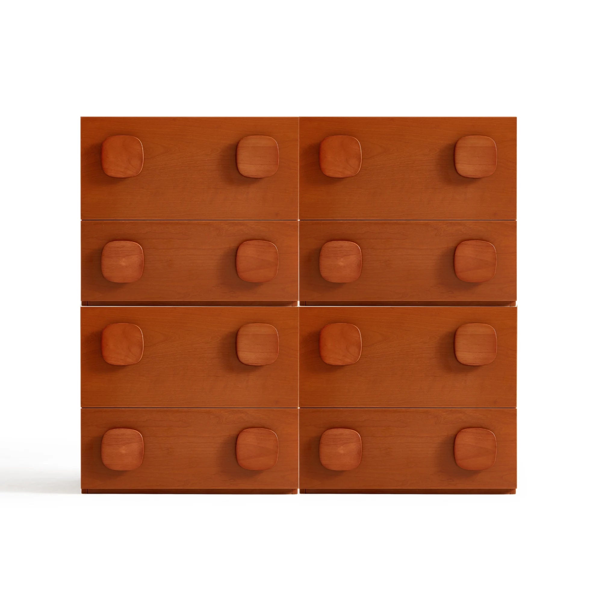 Linspire Mosaic Set of 4 Modular Storage Cabinets, Natural Wood