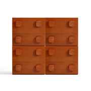 Linspire Mosaic Set of 4 Modular Storage Cabinets, Natural Wood
