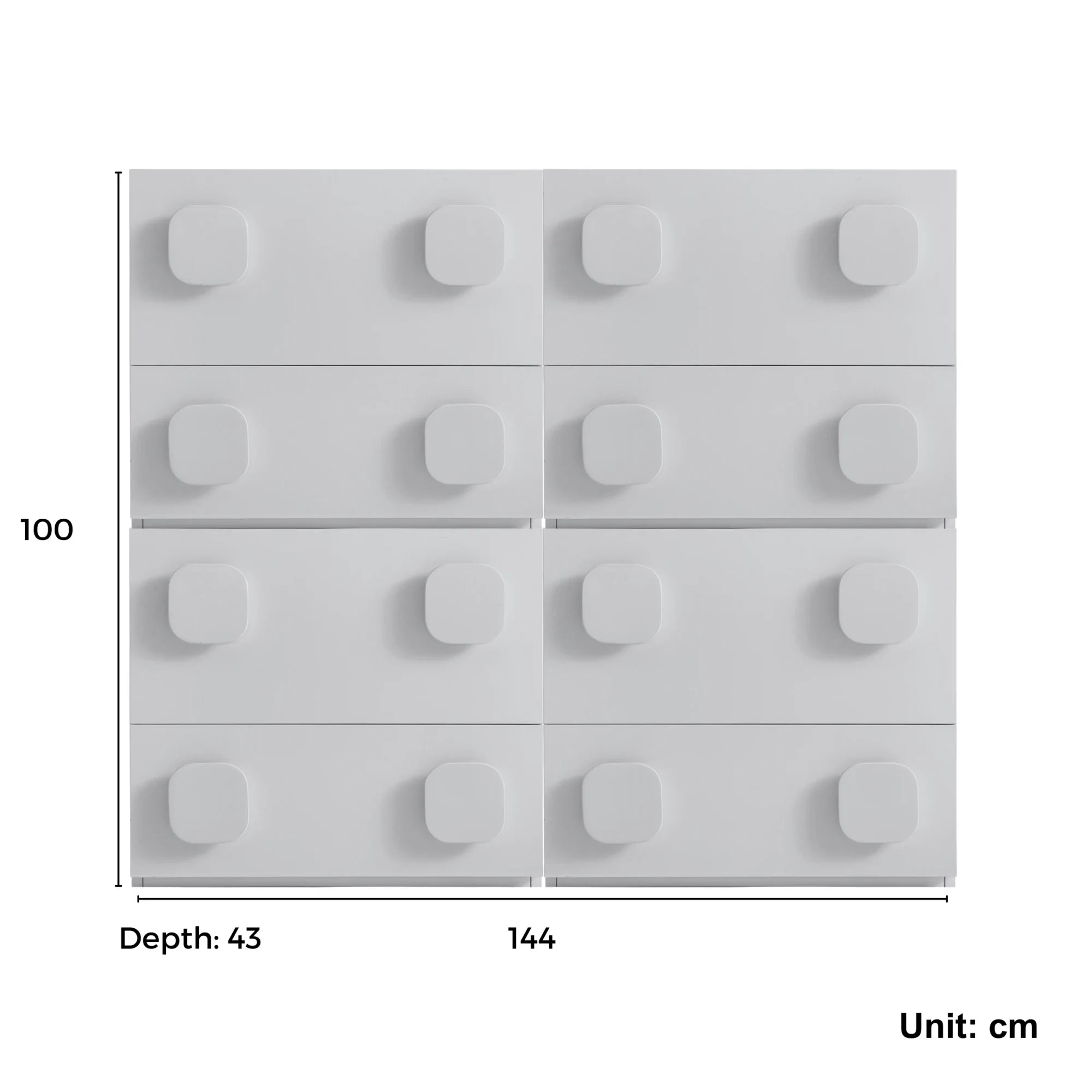Linspire Mosaic Set of 4 Modular Storage Cabinets, Natural Wood