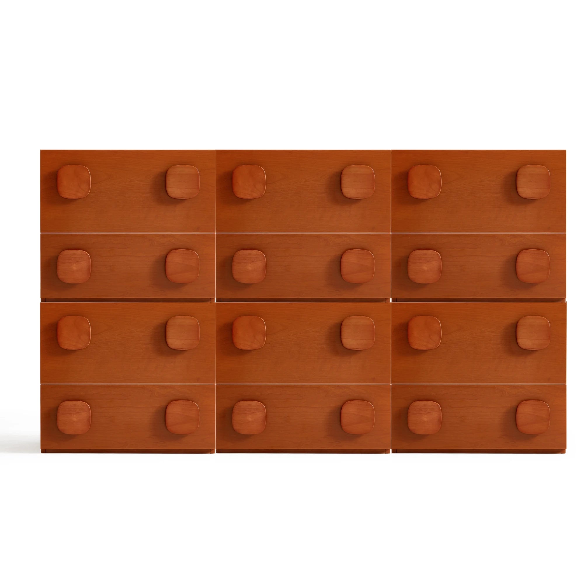 Linspire Mosaic Set of 6 Modular Storage Cabinets, Natural Wood