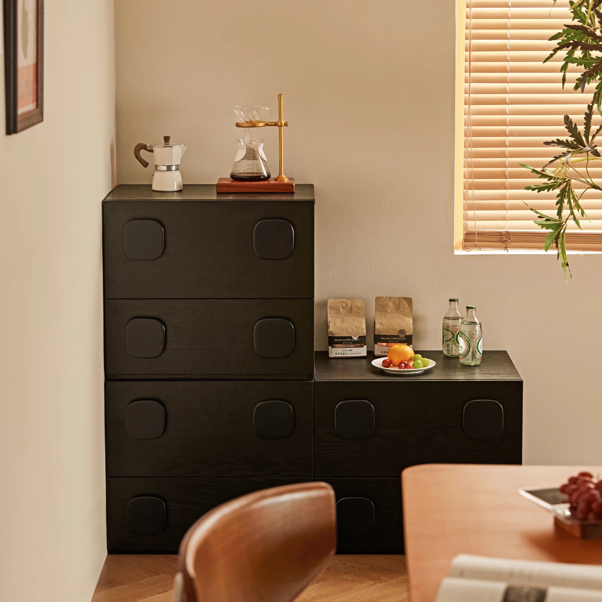 Linspire Mosaic Set of 3 Modular Storage Cabinets, Black