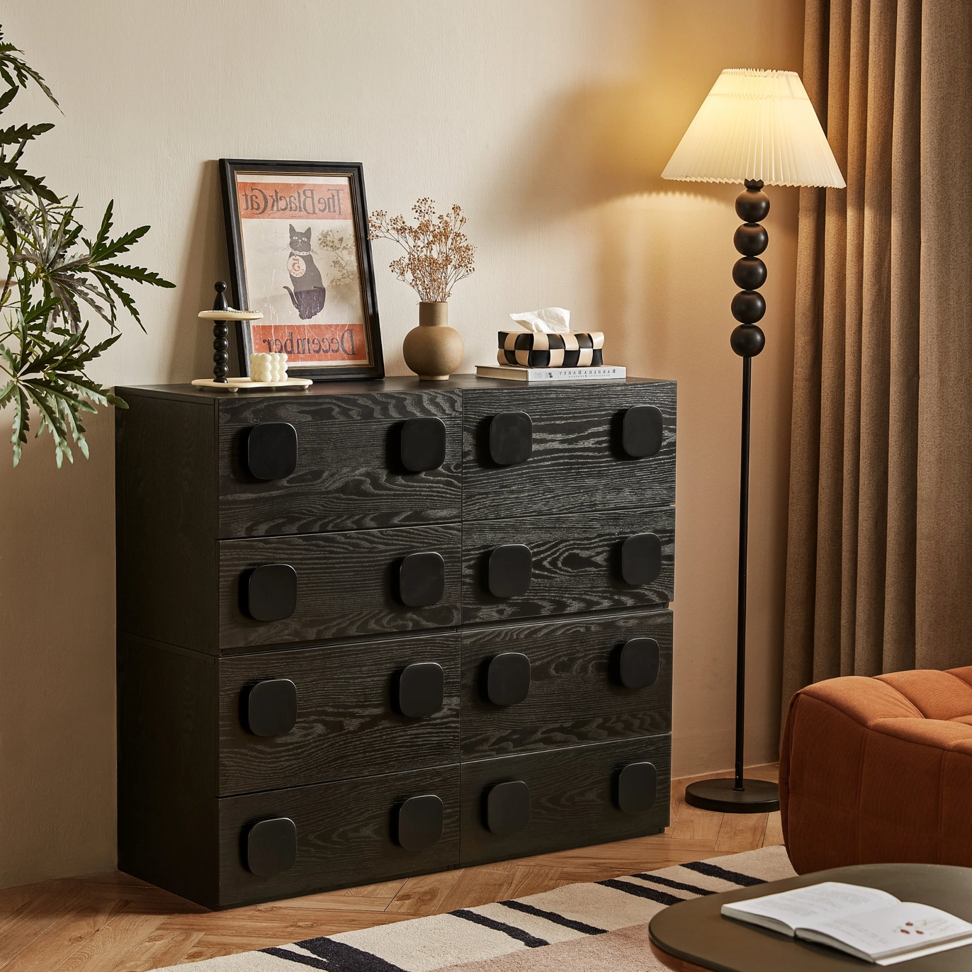 Linspire Mosaic Set of 4 Modular Storage Cabinets, Black