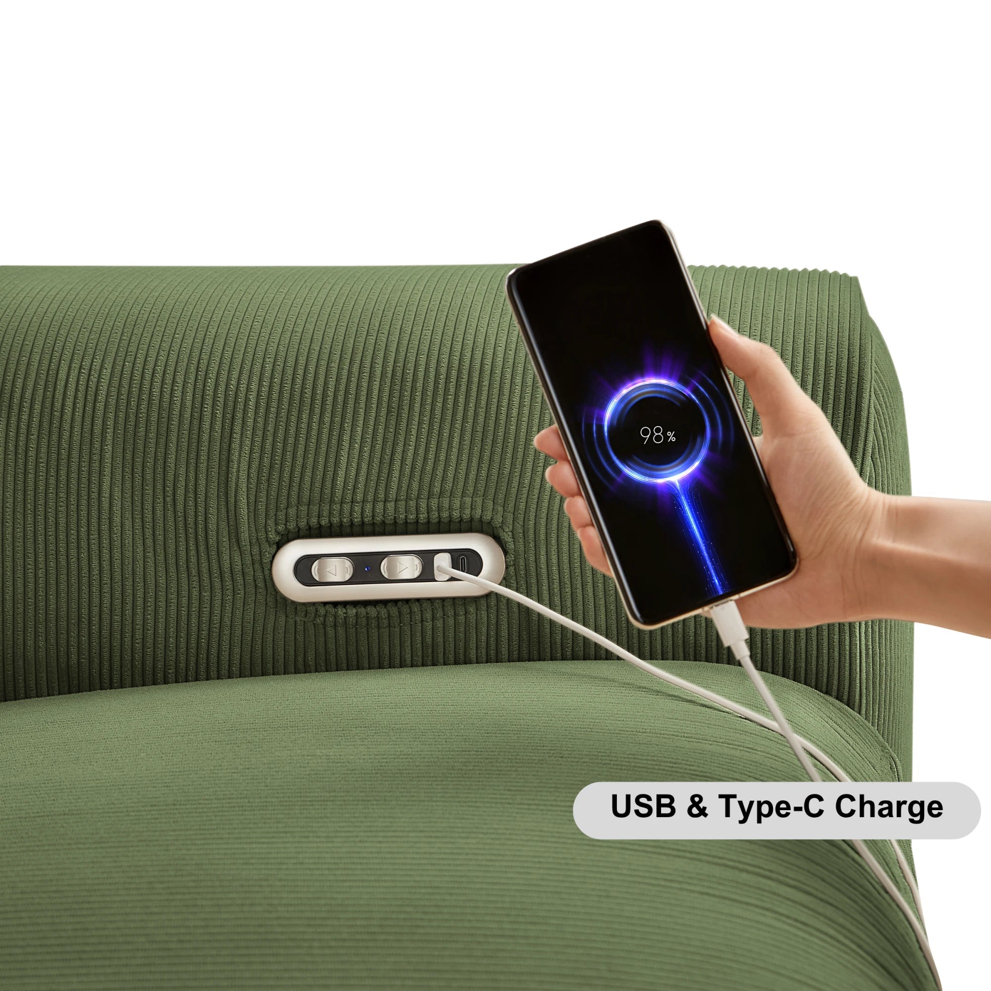 Linspire Vivid Electric 4-Seater Recliner Sofa, Green