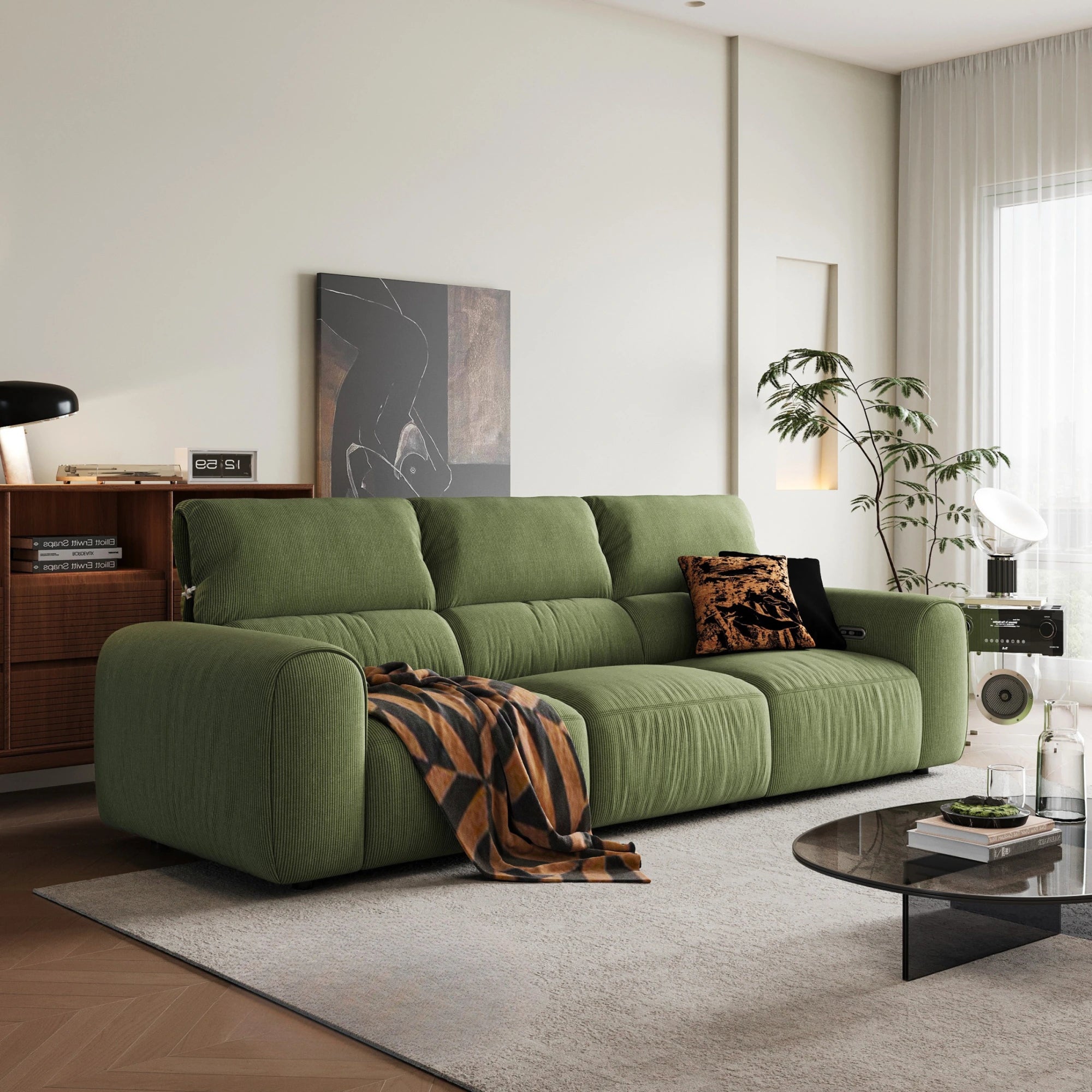 Linspire Vivid Electric 4-Seater Recliner Sofa, Green