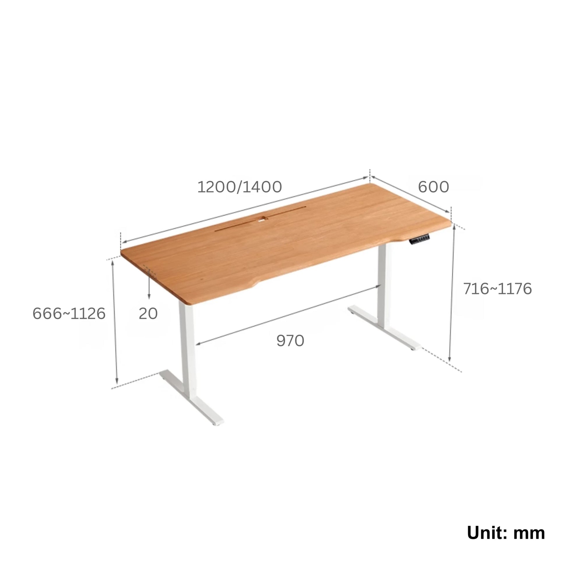 Linspire Lumen Electric Height Adjustable Standing Desk, W120cm