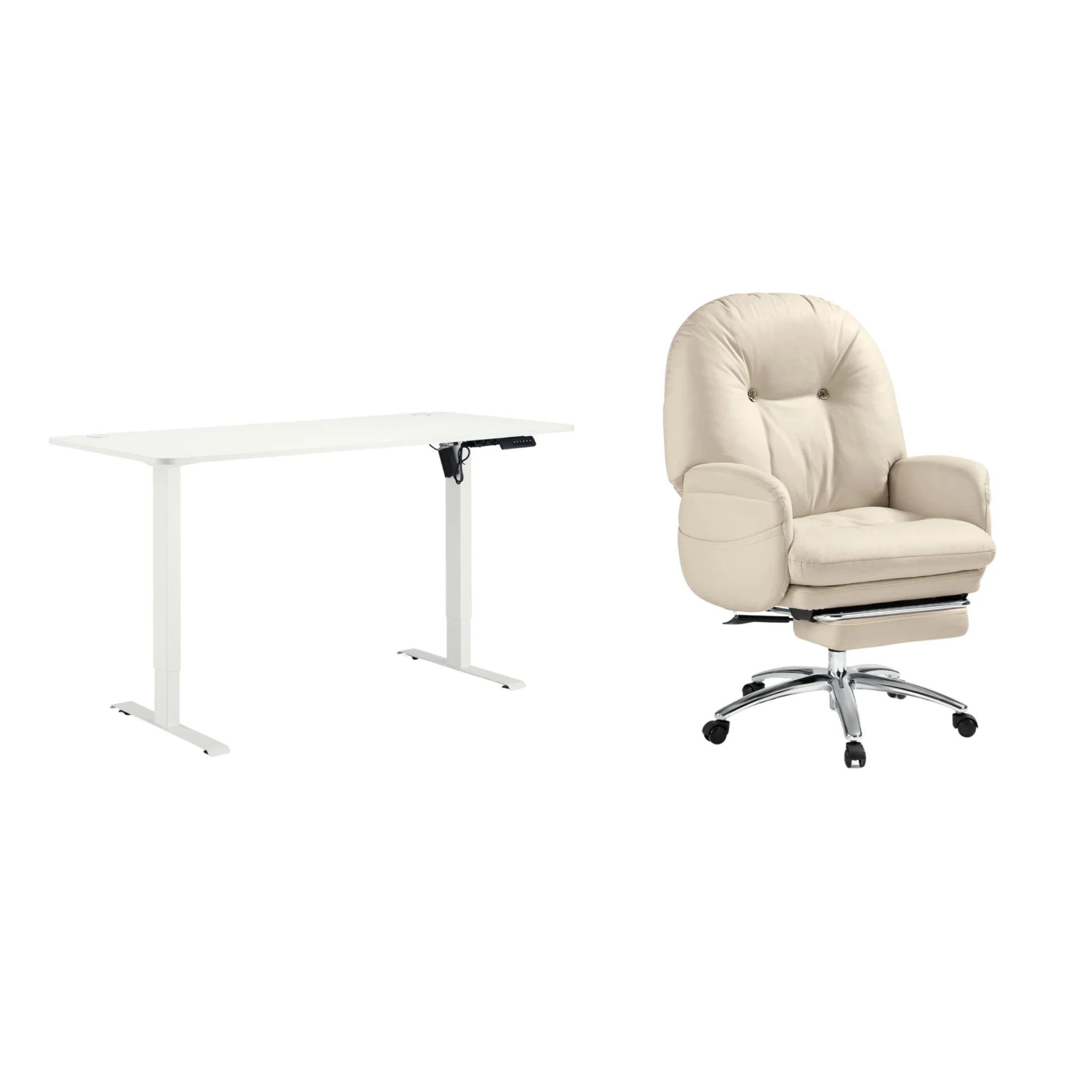 Linspire Ascend 2PCS Standing Desk Set, 140cm, White