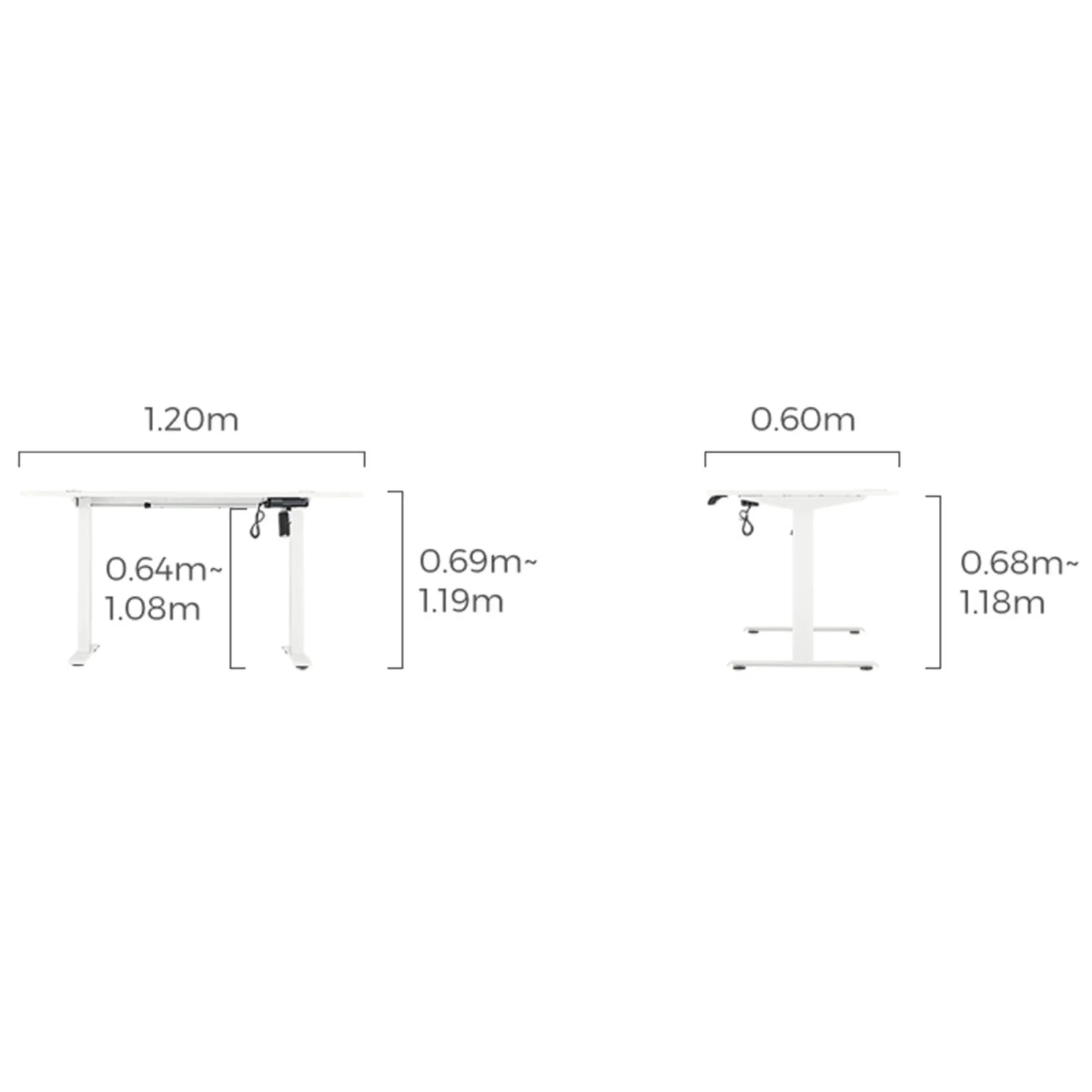 Linspire Ascend 2PCS Standing Desk Set, 140cm, White