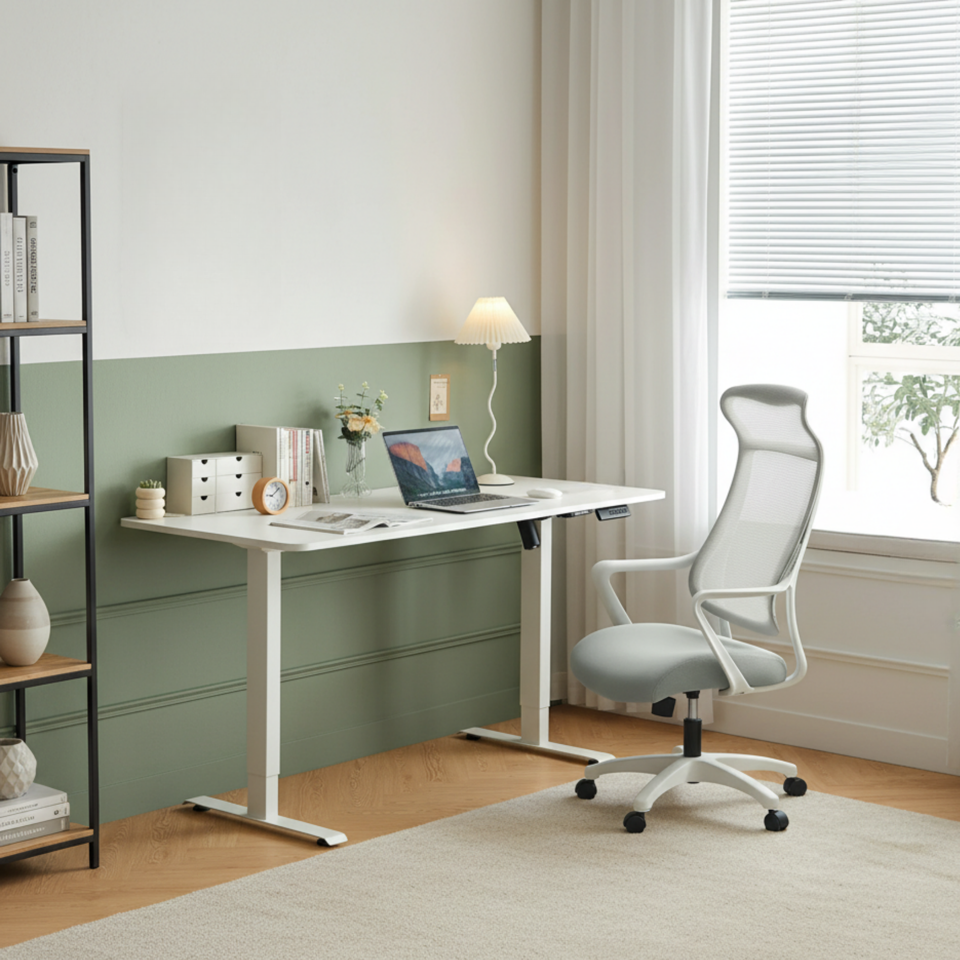 Linspire Ascend 2PCS Standing Desk Set, 120cm, White