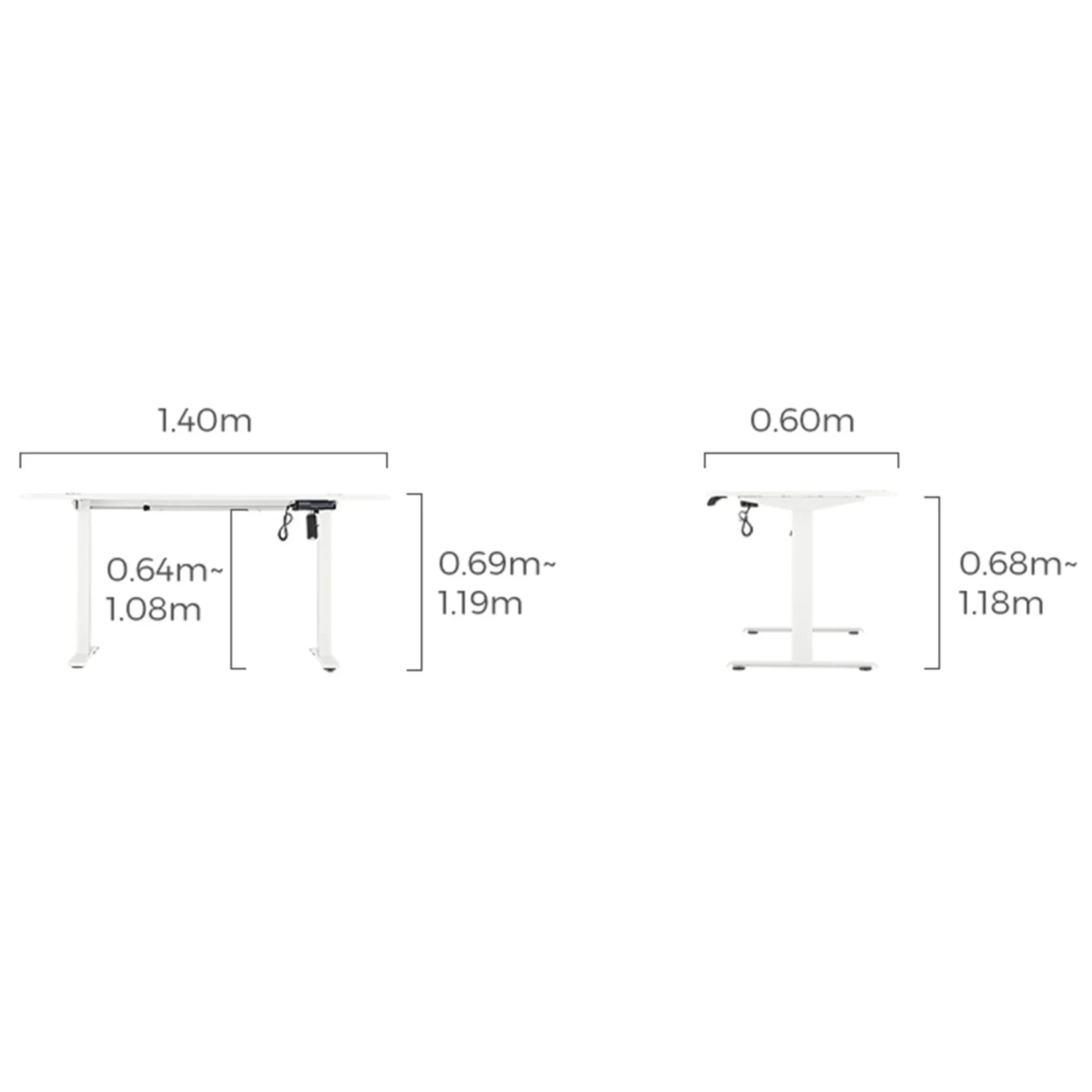 Linspire Ascend 2PCS Standing Desk Set, 120cm, White