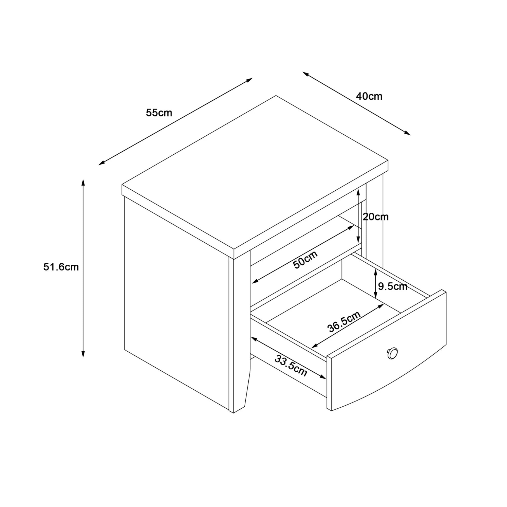 Loft Hampton 2PCS Bedside Table Set A
