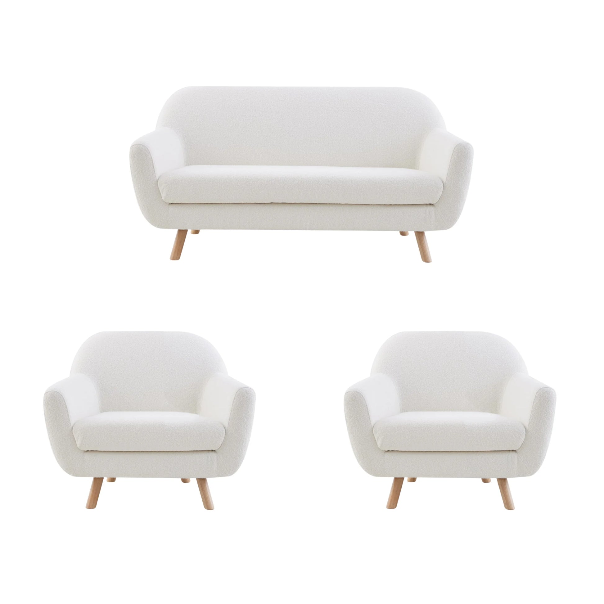 MODE Milo 3PCS Sofa Set, Loveseat + 2 Armchairs