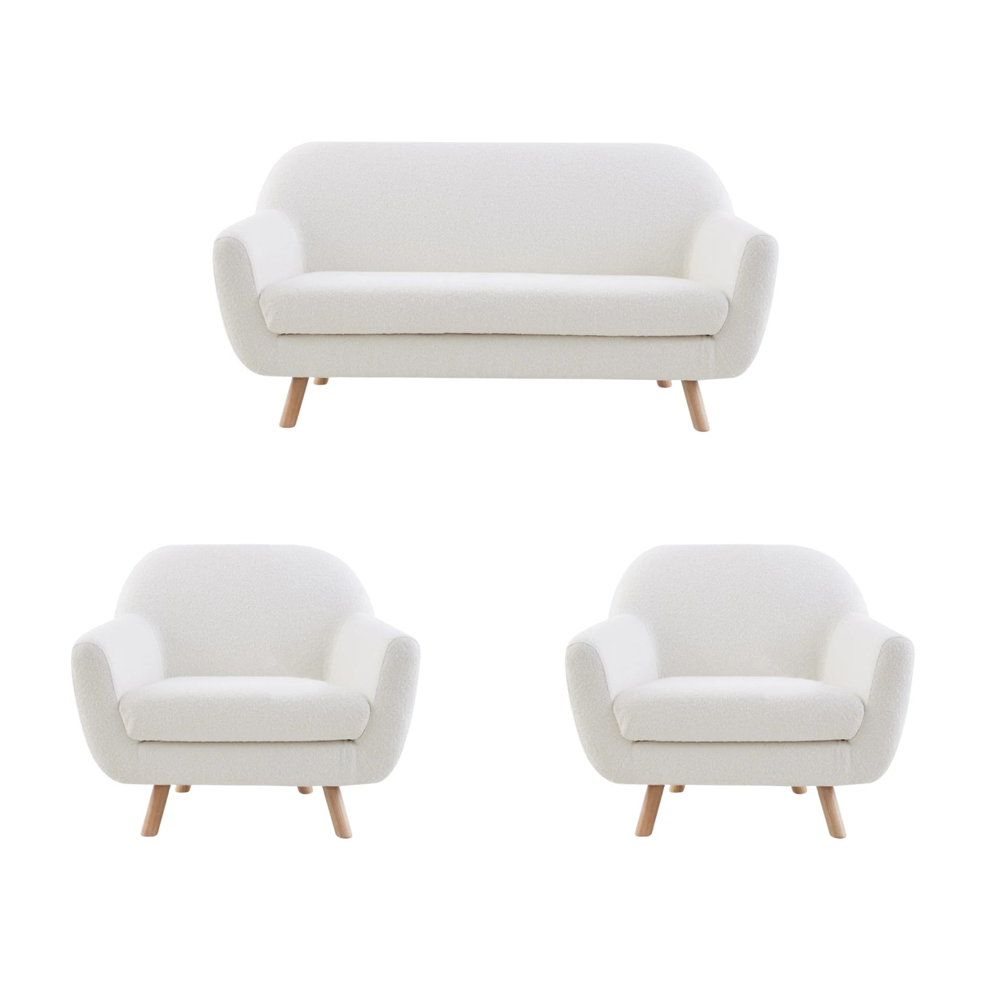 MODE Milo 3PCS Sofa Set, Loveseat + 2 Armchairs