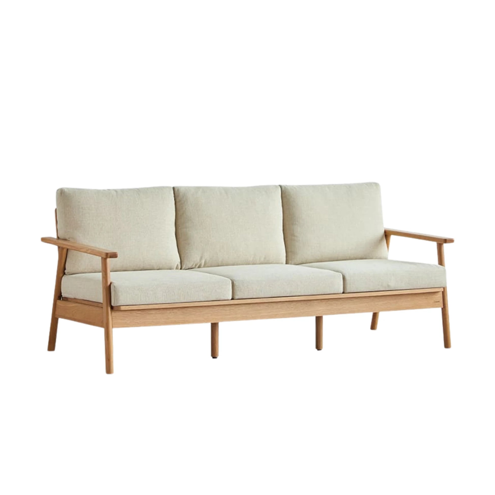 Solidwood Seattle 2PCS Sofa Set, 3+1 Seater, Natural Wood
