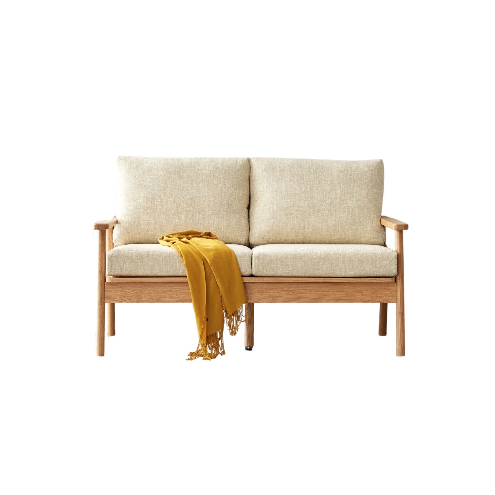 Solidwood Seattle 2PCS Sofa Set, 3+2 Seater, Natural Wood