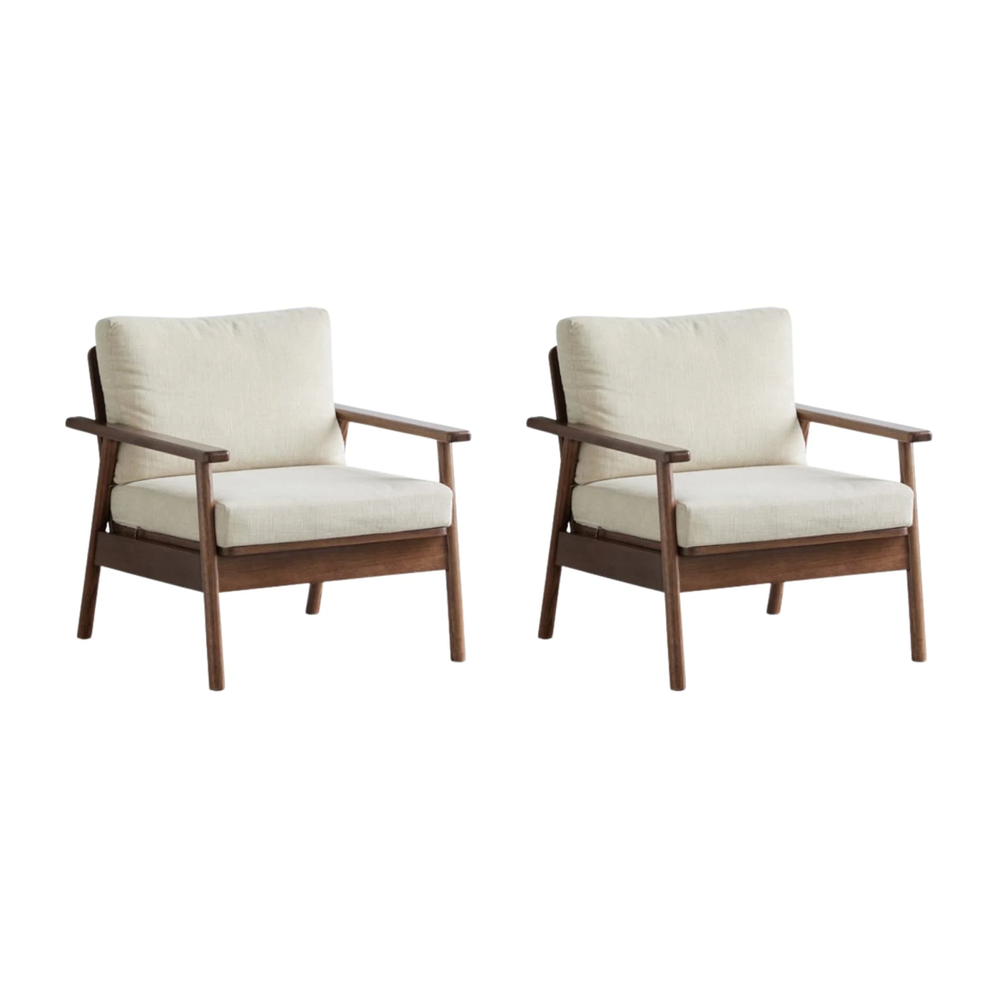 Solidwood Seattle 2PCS Armchair Set, Dark Wood