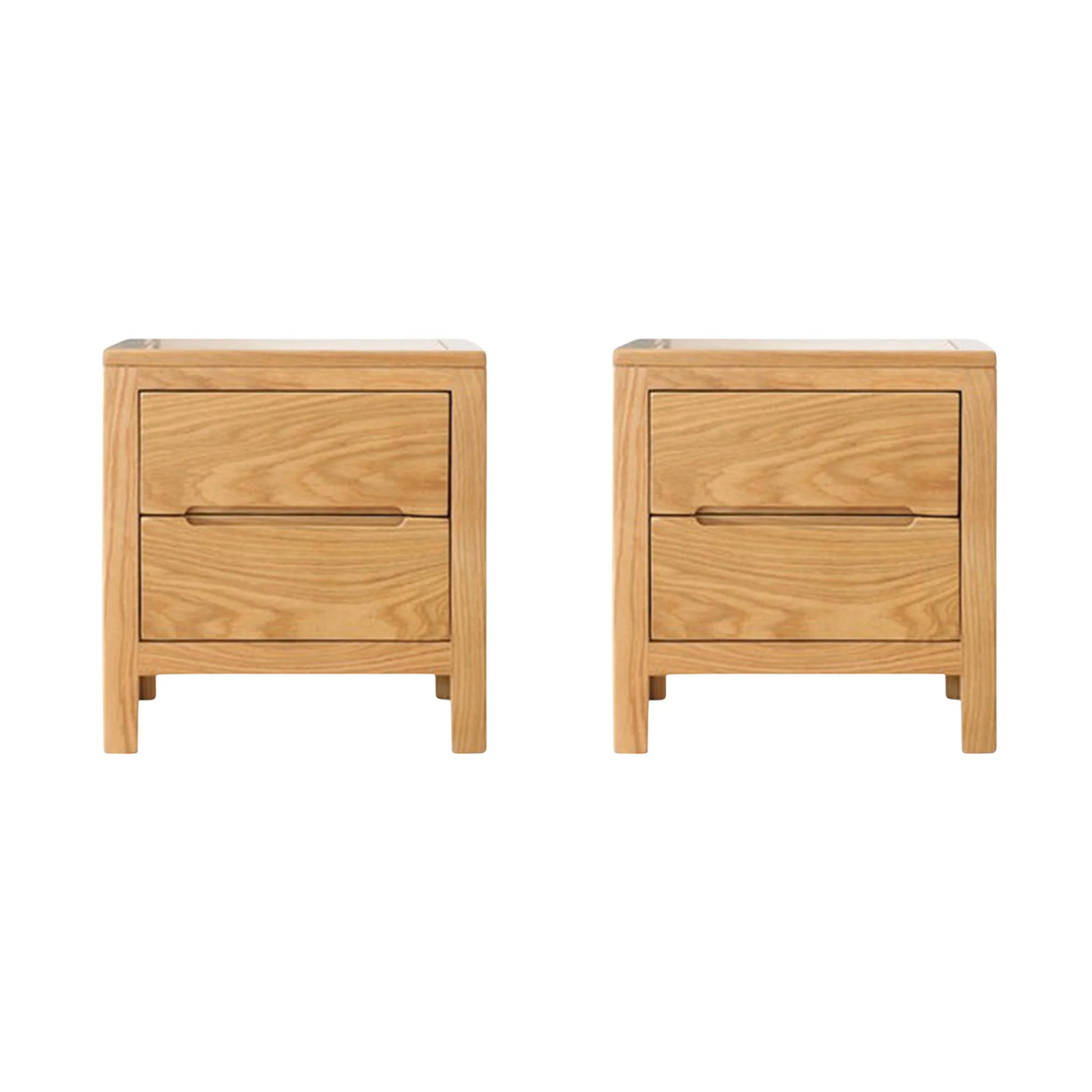 Solidwood Edinburgh 2PCS Bedside Table Set, Natural Wood
