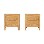Solidwood Edinburgh 2PCS Bedside Table Set, Natural Wood