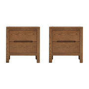 Solidwood Edinburgh 2PCS Bedside Table Set, Dark Wood