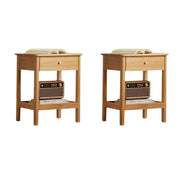 Solidwood Kano 2PCS Bedside Table Set, Natural Wood