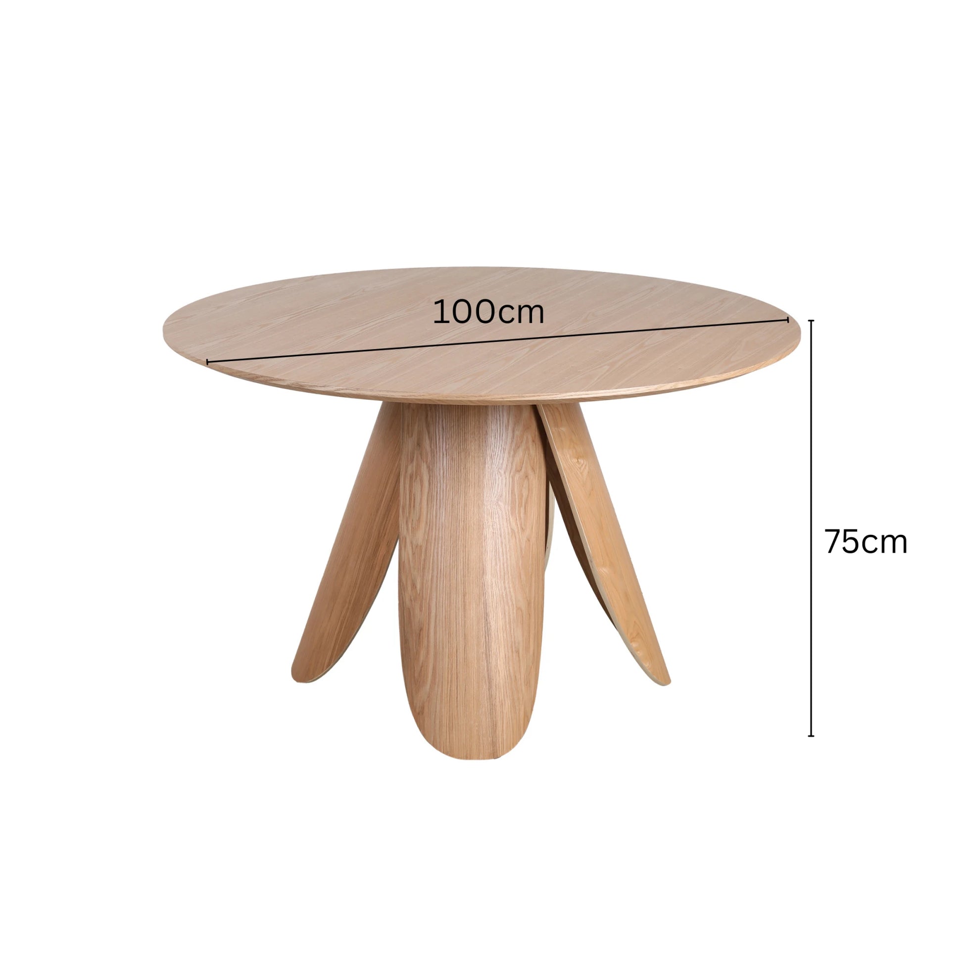 MODE Elara Round Dining Table Set with 4 Bowa Chairs, Natural Wood