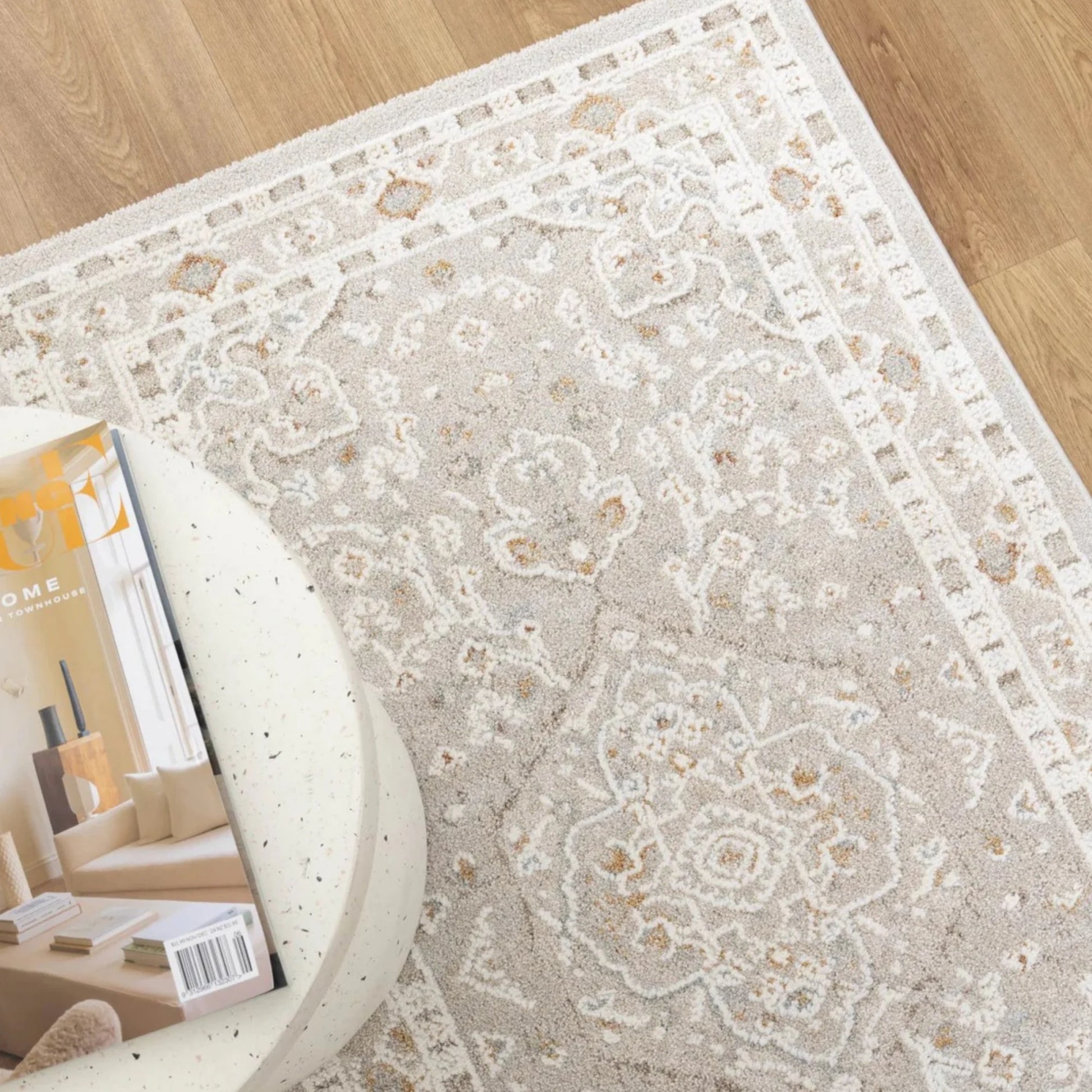 Dreamweaver Trend Medallion Transitional Rug, Beige Multi