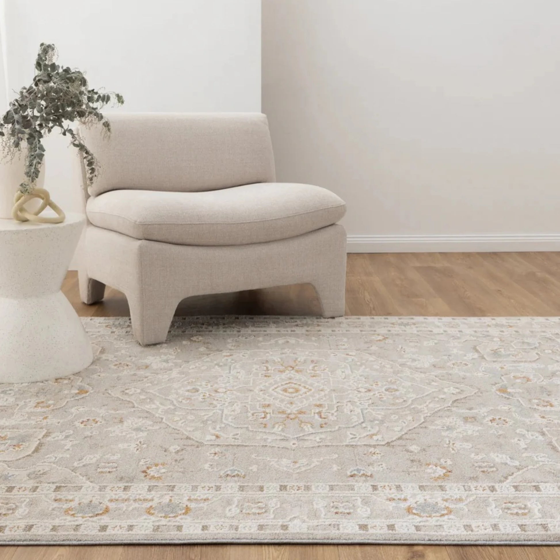 DreamWeaver Trend Medallion Transitional Rug, Beige Multi