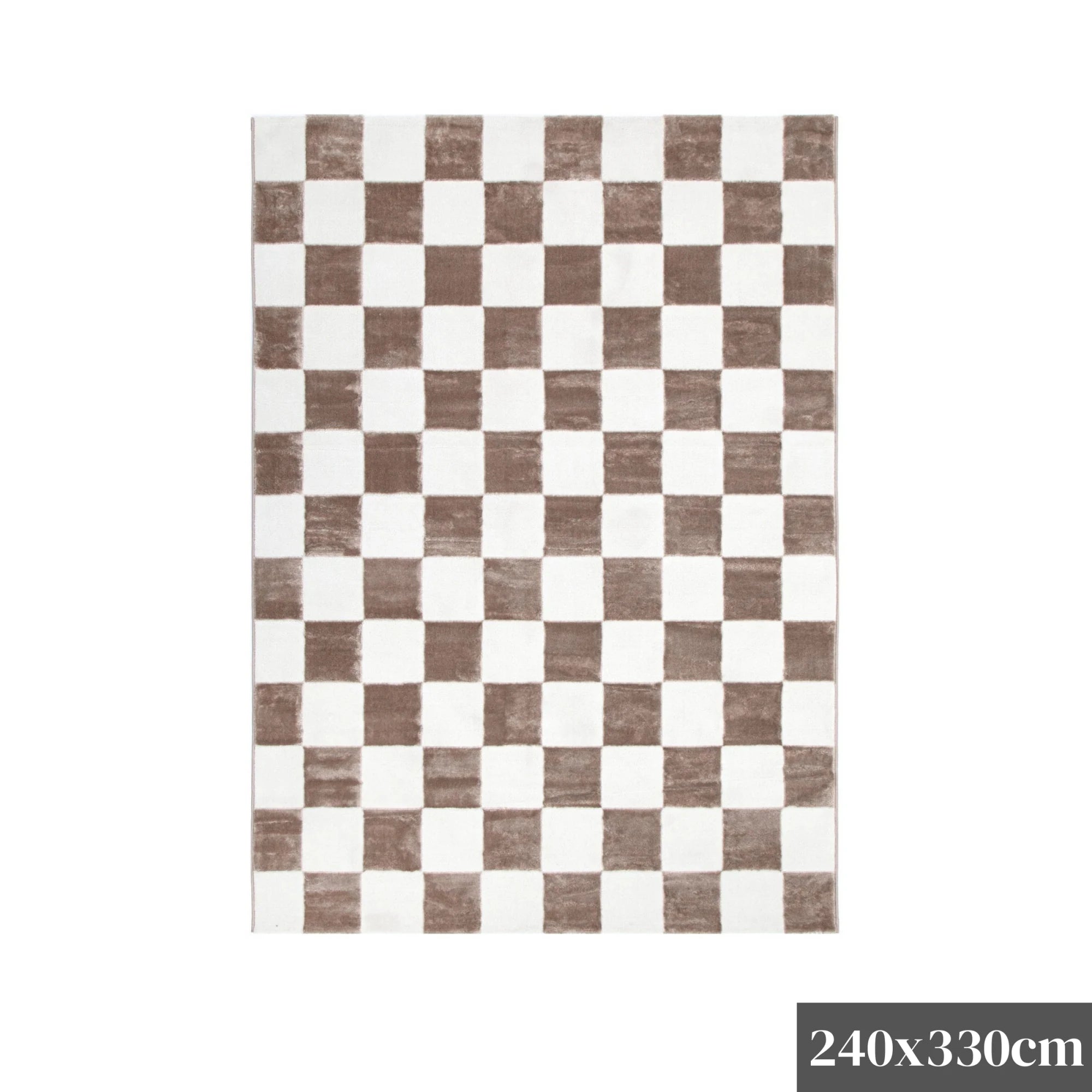 DreamWeaver Jade Checkers Rug, Cream, Brown