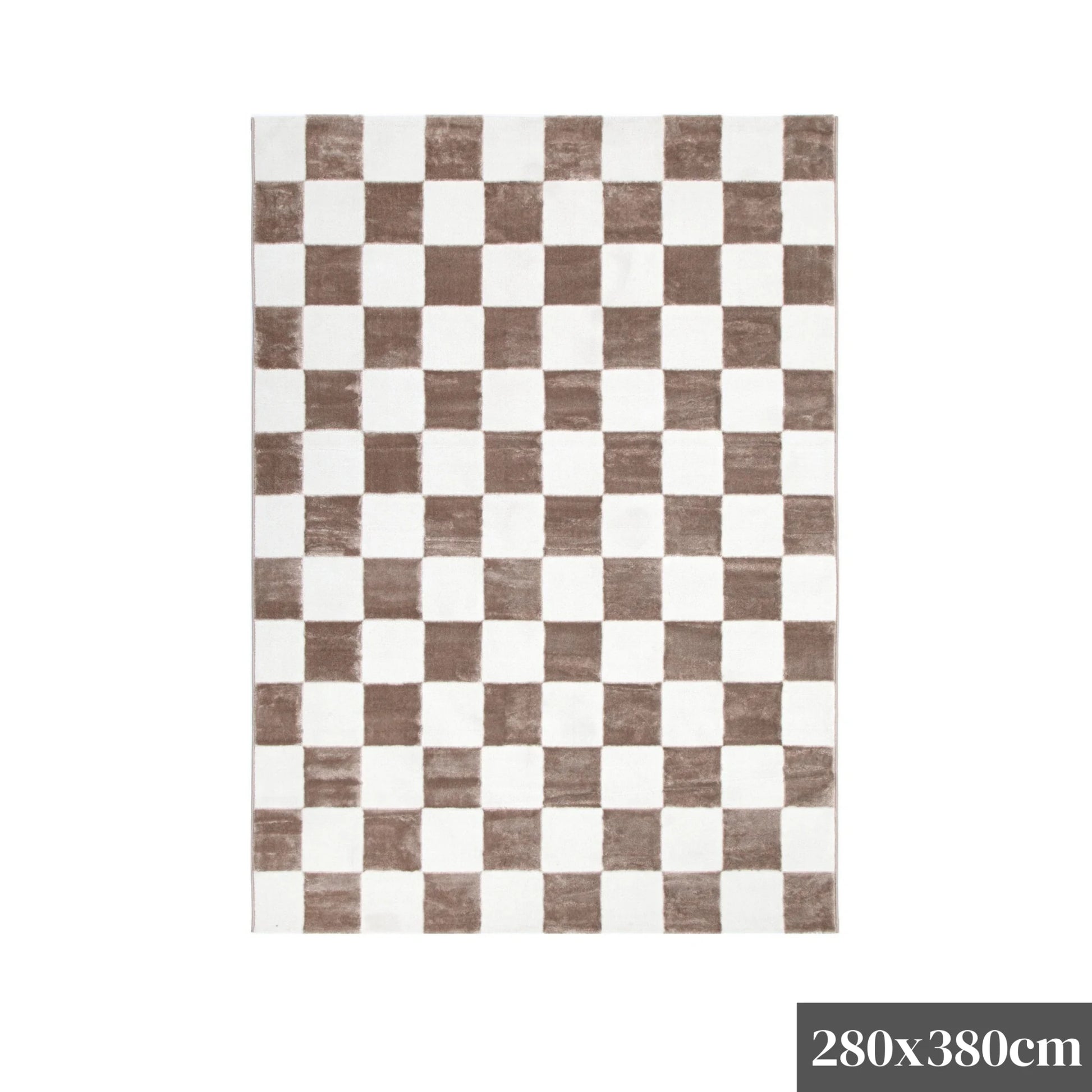 DreamWeaver Jade Checkers Rug, Cream, Brown