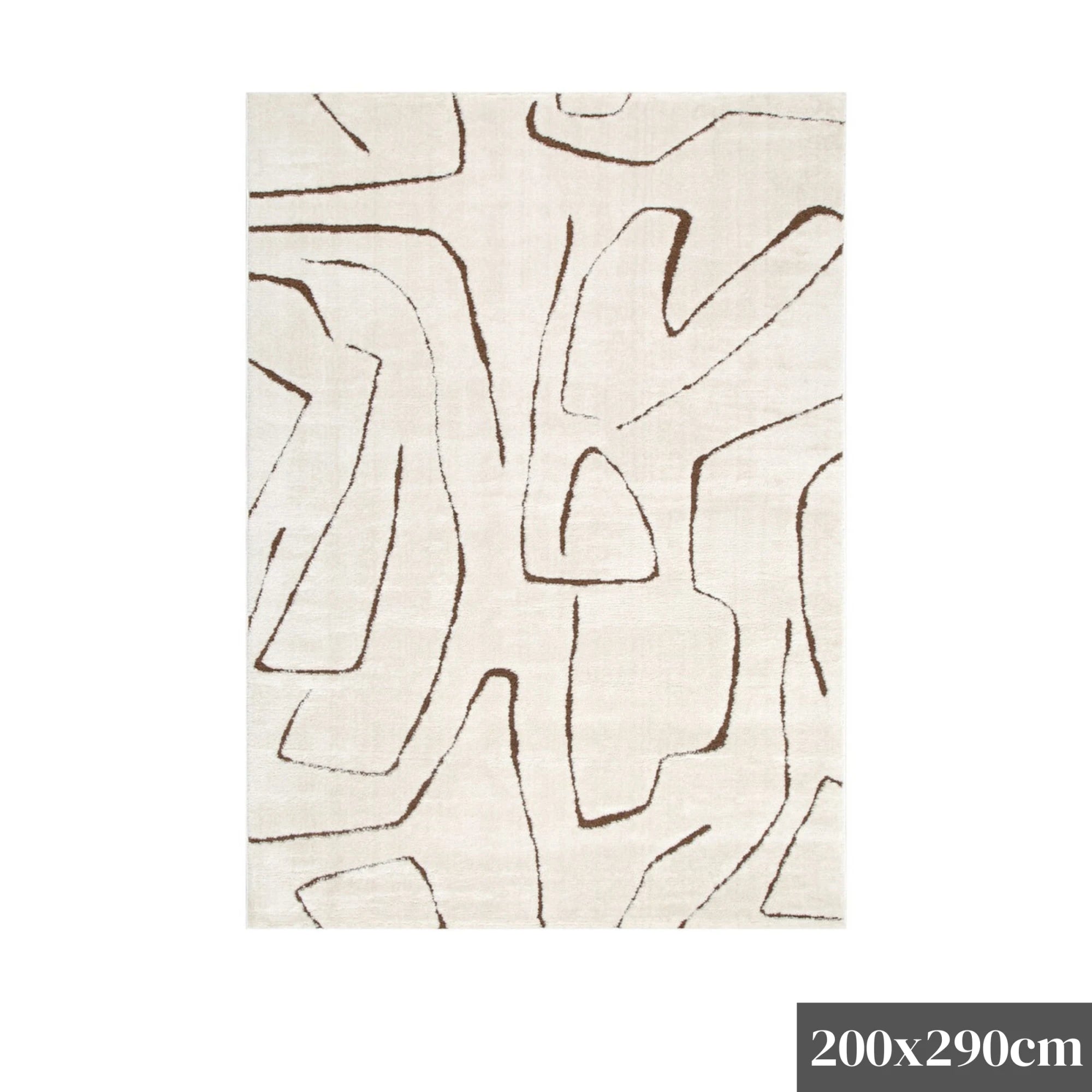 DreamWeaver Mila Modern Lines Rug, Cream, Brown