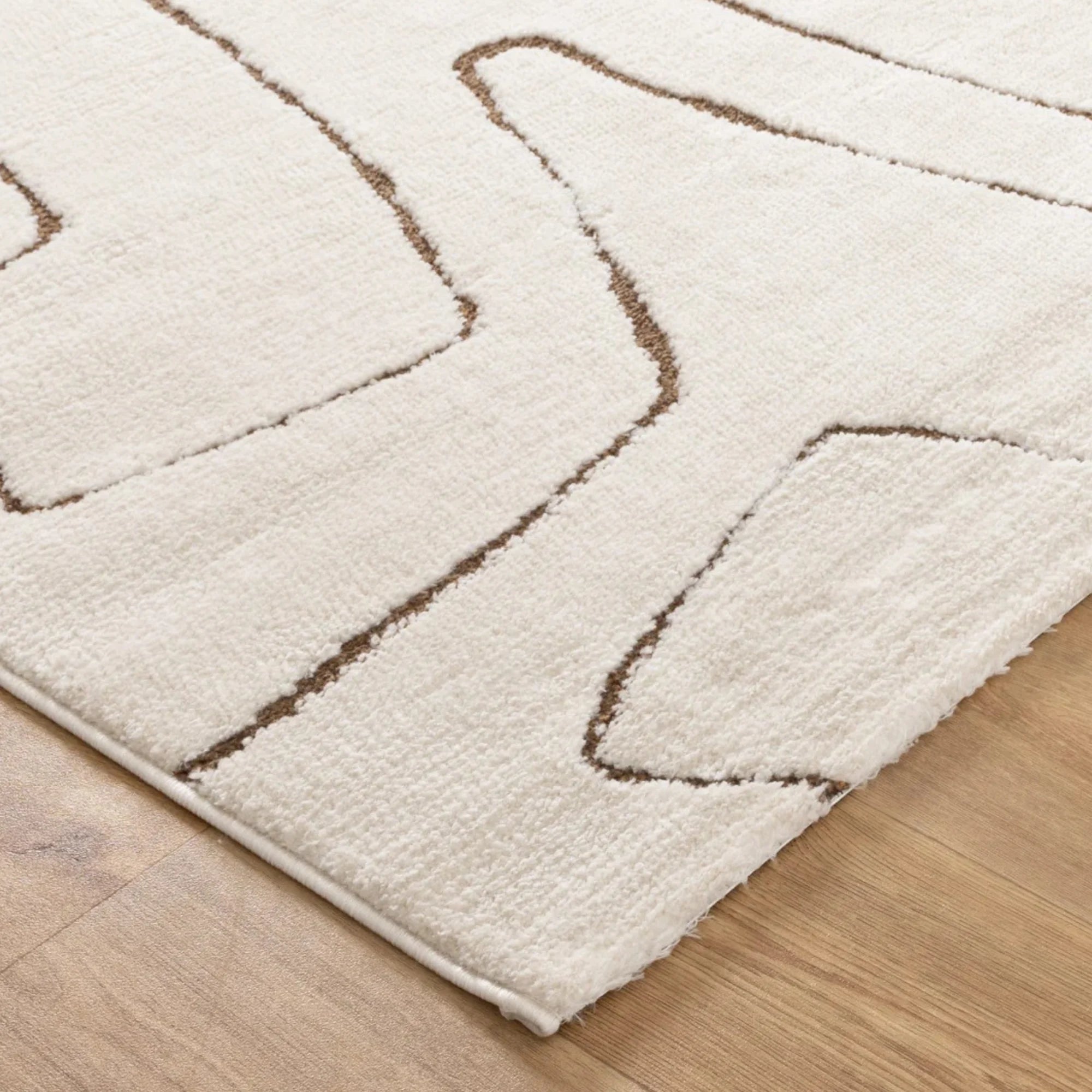 Dreamweaver Mila Modern Lines Rug, Cream, Brown