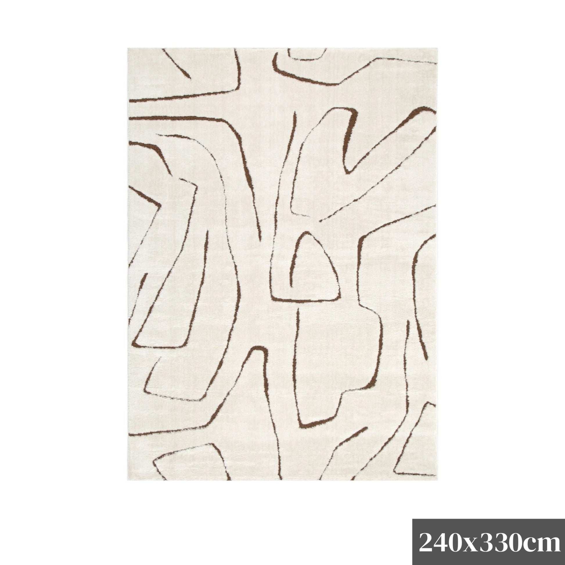 DreamWeaver Mila Modern Lines Rug, Cream, Brown