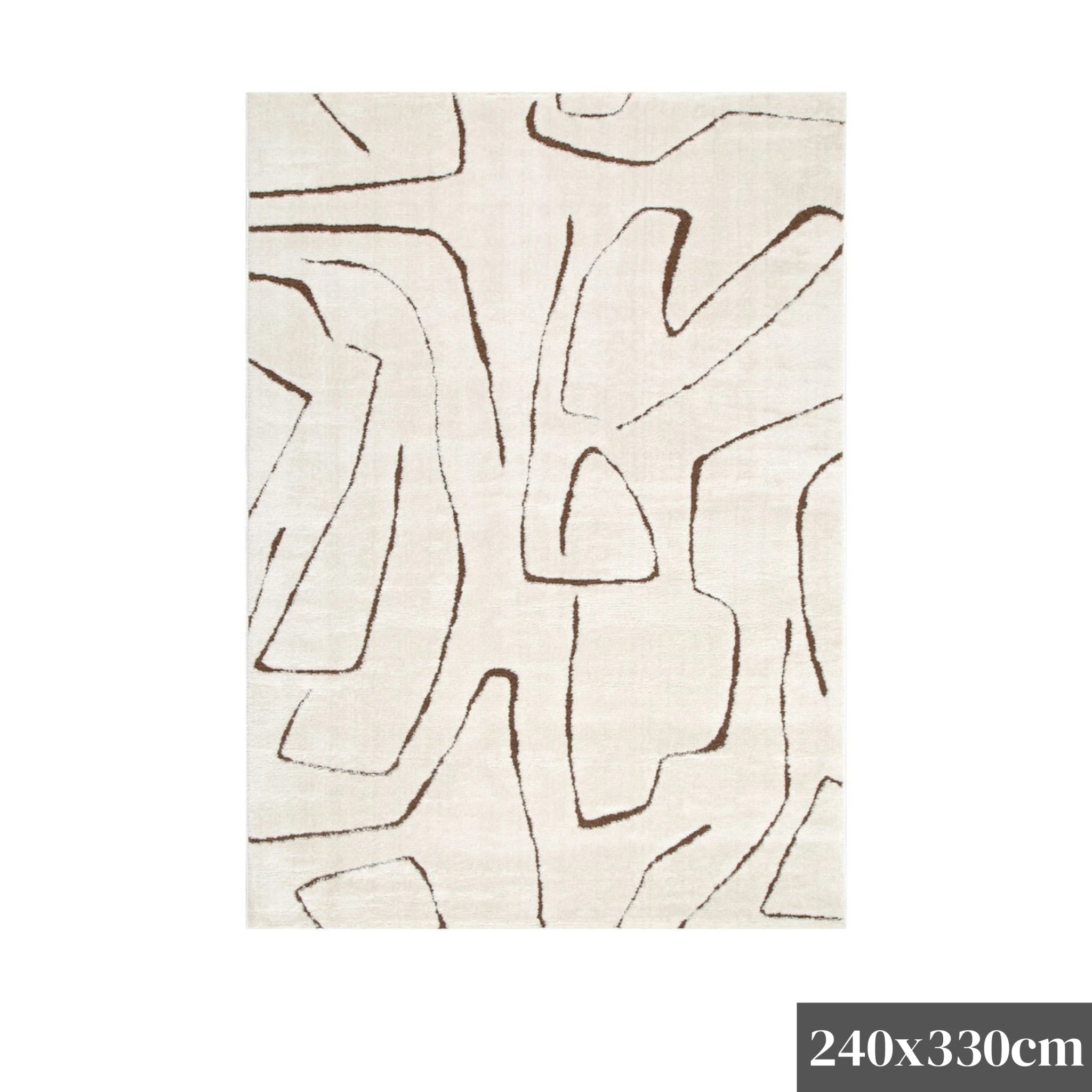 DreamWeaver Mila Modern Lines Rug, Cream, Brown