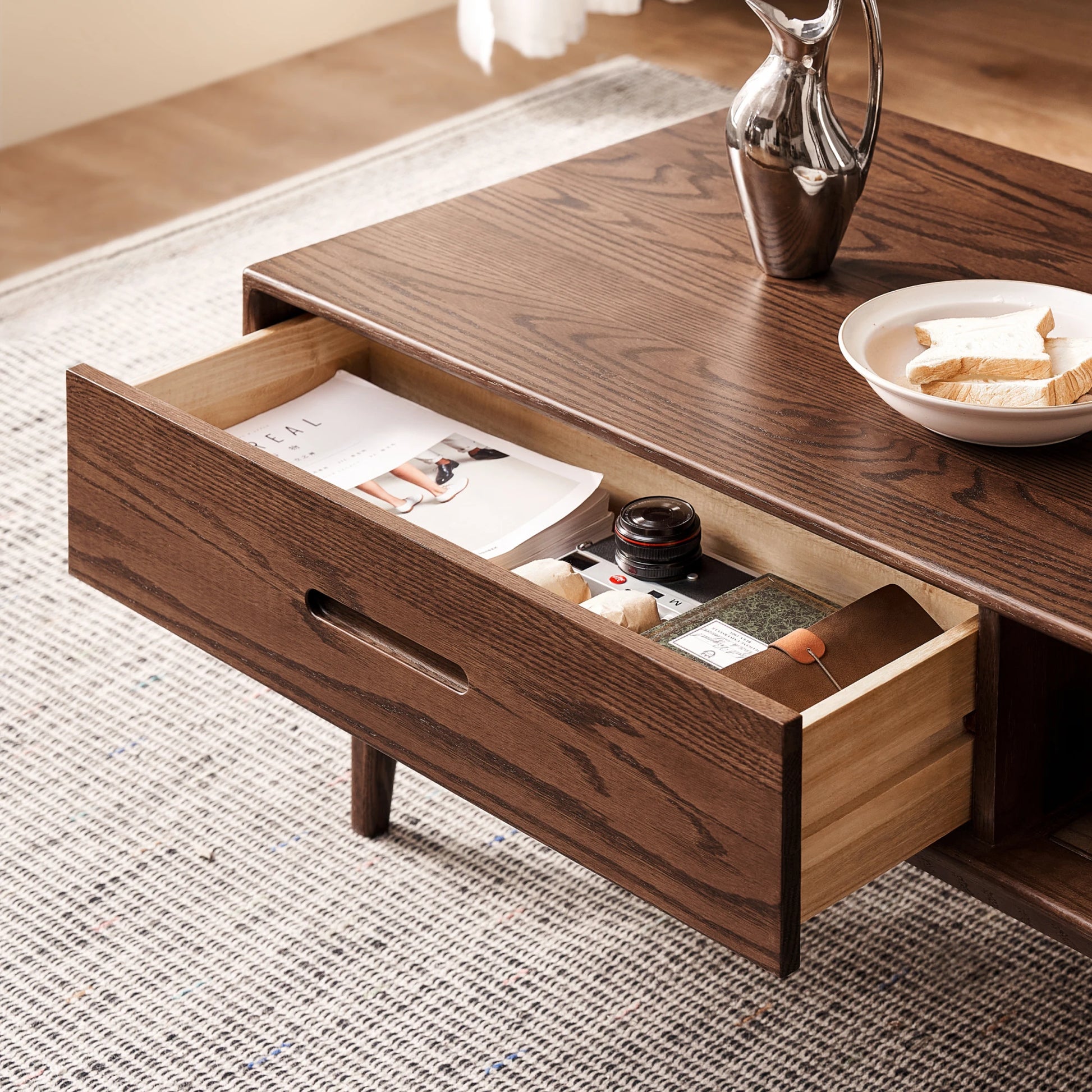 Solidwood Bailey Coffee Table, 135cm, Dark Wood